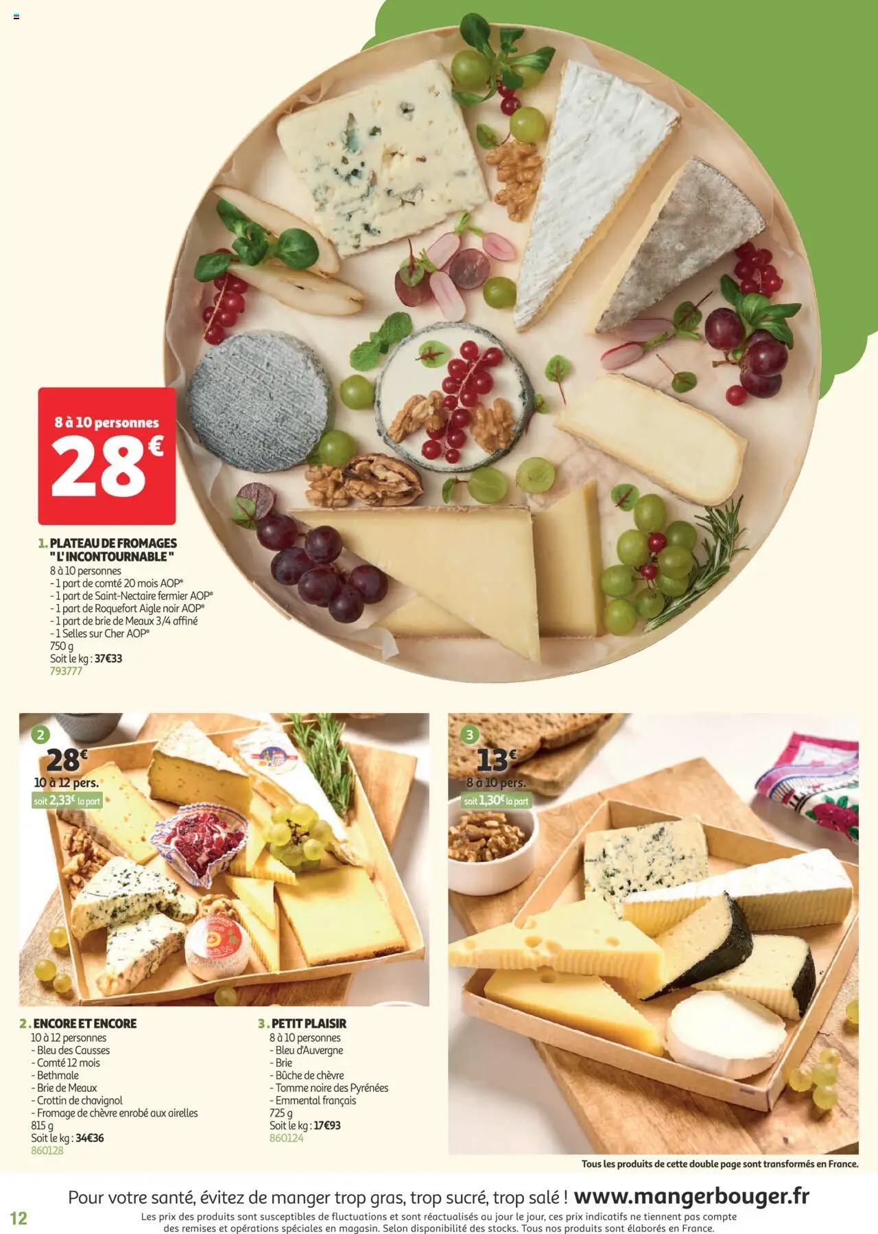  | Page: 12 | Produits: Fromage de chèvre, Emmental, Fromage, Brie