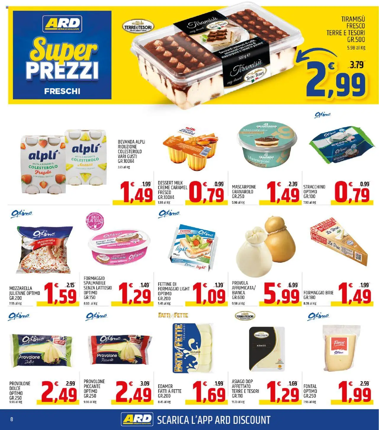 Volantino ARD Discount del 11.09.2025 | Pagina: 8 | Prodotti: Provolone, Formaggio, Provola, Mascarpone