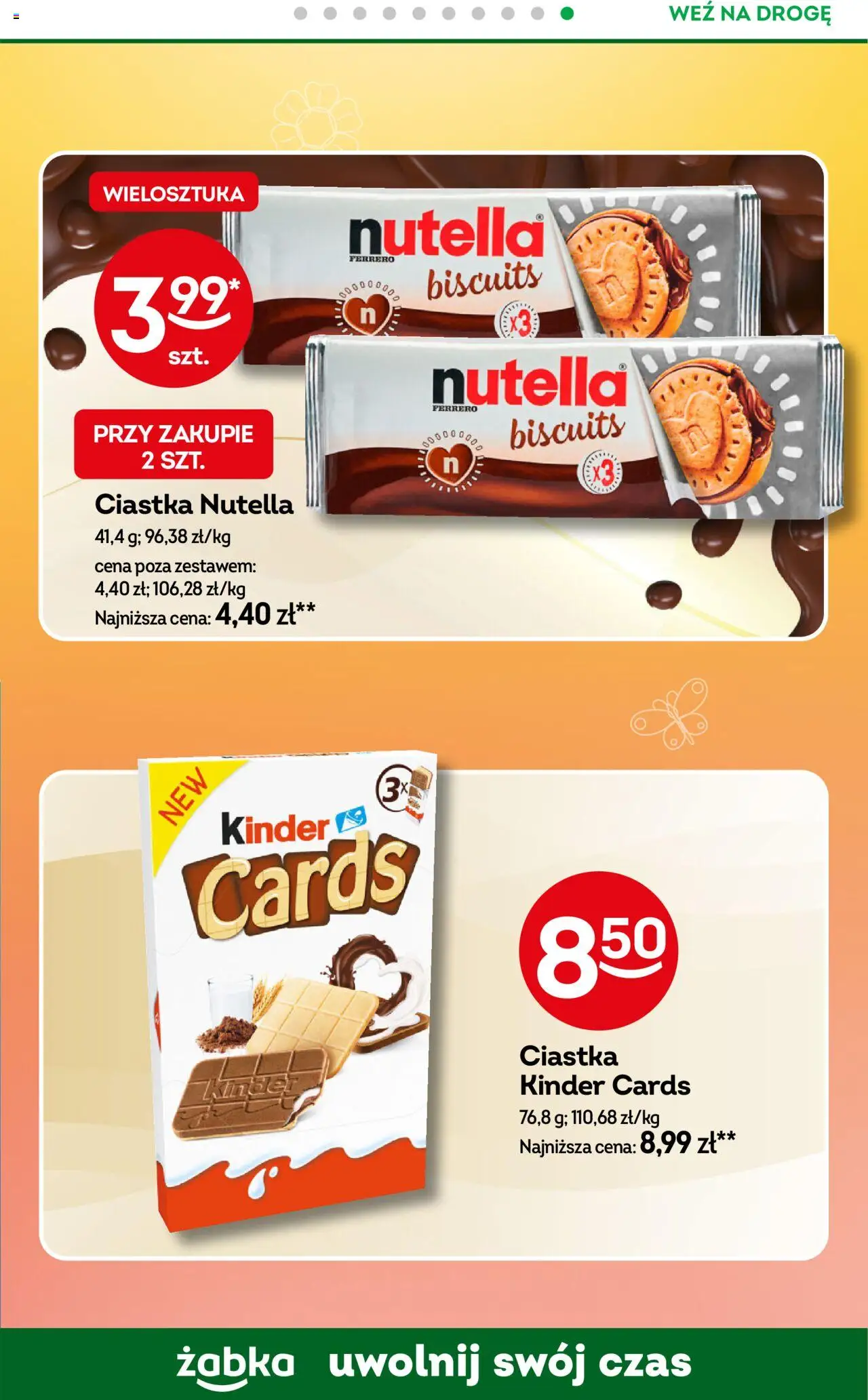 Żabka Gazetka od 13.08.2025 | Strona: 65 | Produkty: Nutella, Ciastka, Kinder cards
