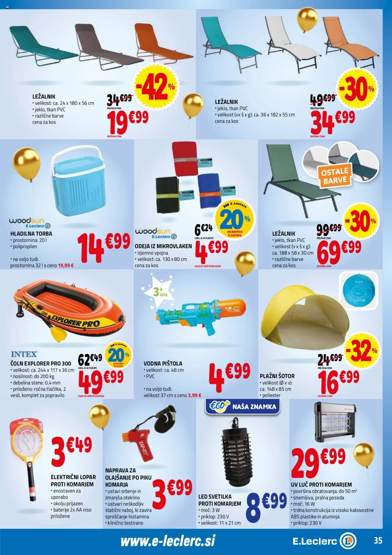 E.leclerc katalog │ velja od 18.06.2025 | Stran: 35 | Izdelki: Led svetilka, Šotor, Hladilna torba, Torba