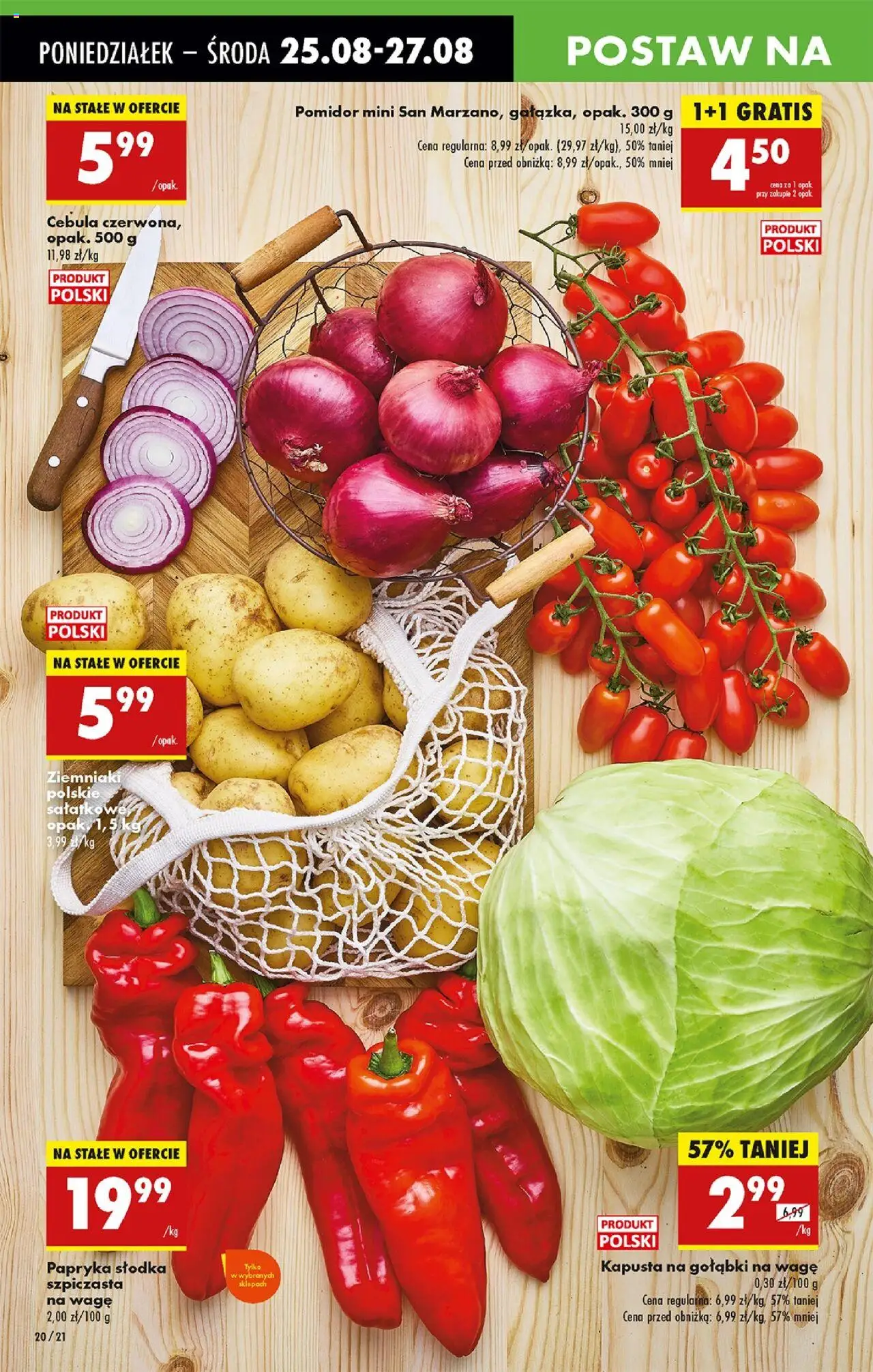 Biedronka gazetka od 25.08.2025 | Strona: 24 | Produkty: Kapusta, Papryka, Pomidory, Ziemniaki