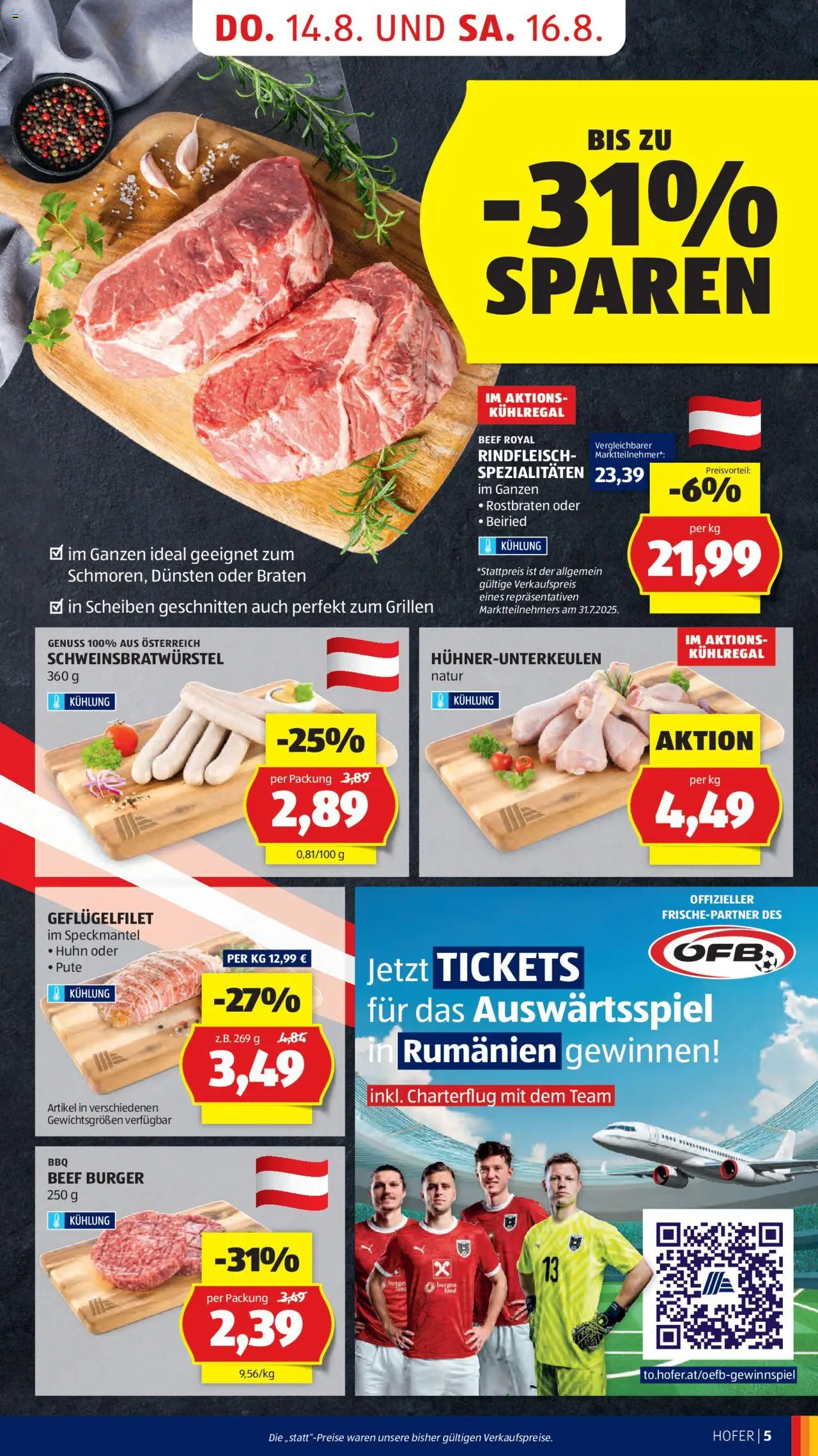 Hofer Flugblatt gültig ab 14.08.2025 | Seite: 7 | Produkte: Rindfleisch