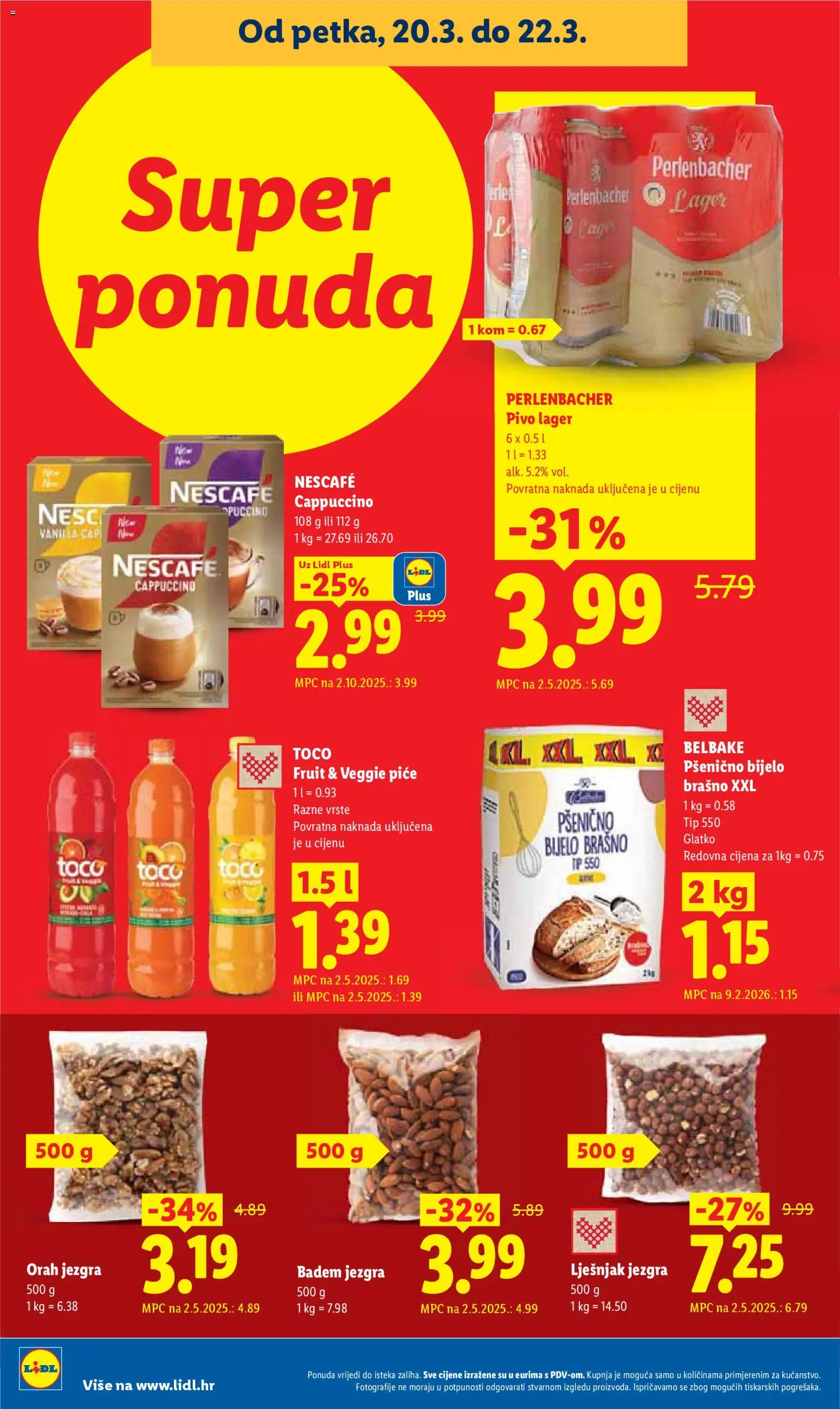 Lidl katalog | vrijedi od 16.03.2026 | Stranica: 62 | Proizvodi: Brašno, Badem, Cappuccino, Orah
