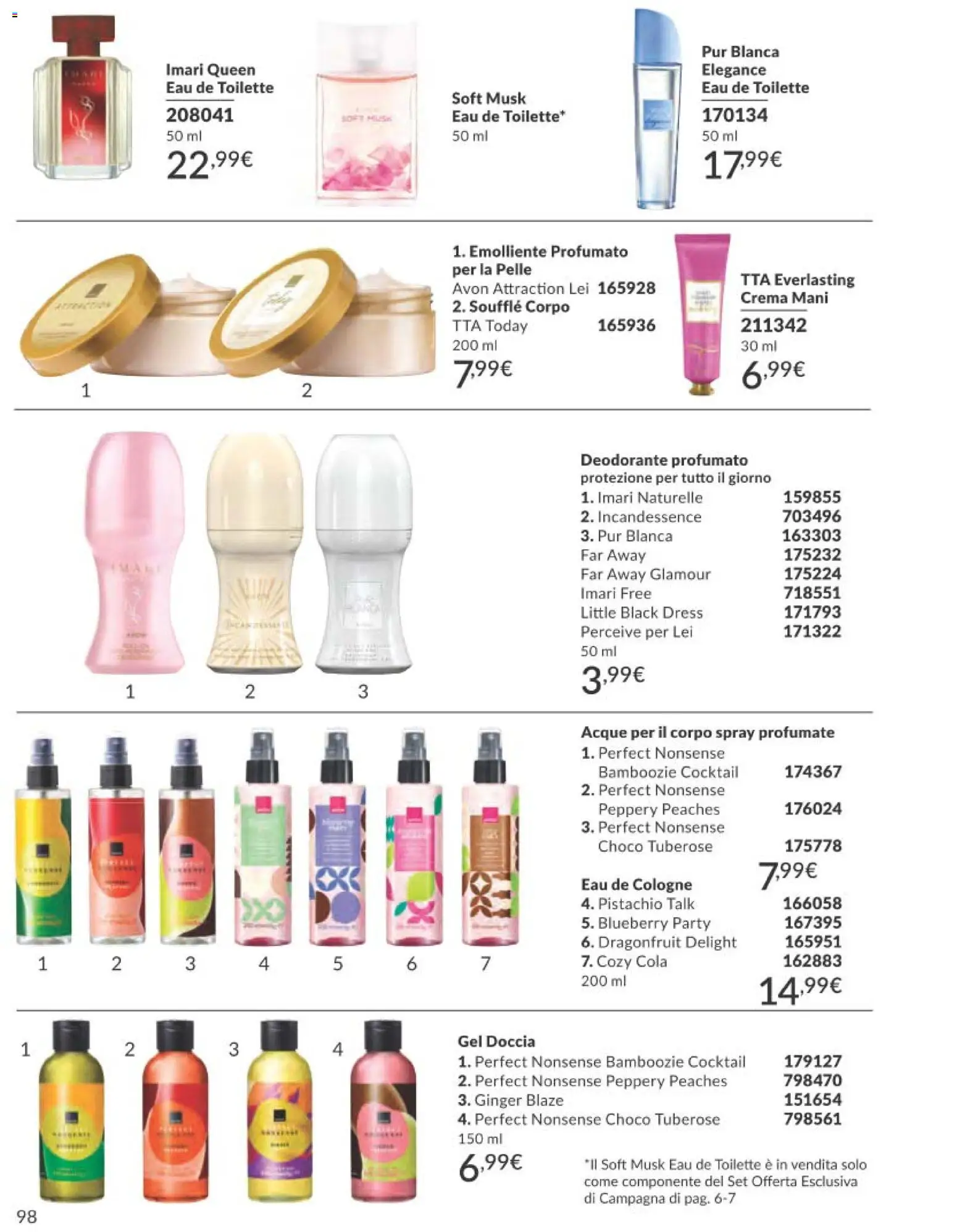 Volantino Avon del 31.12.2025 | Pagina: 98 | Prodotti: Crema, Deodorante, Doccia