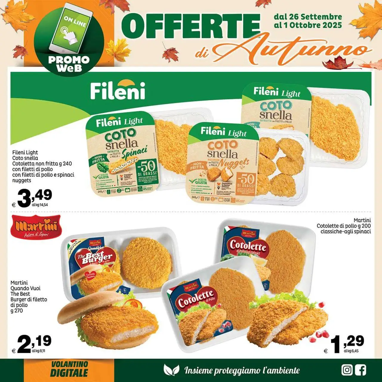Volantino Elite Supermercati del 26.09.2025 | Pagina: 7 | Prodotti: Pollo, Nuggets, Spinaci, The