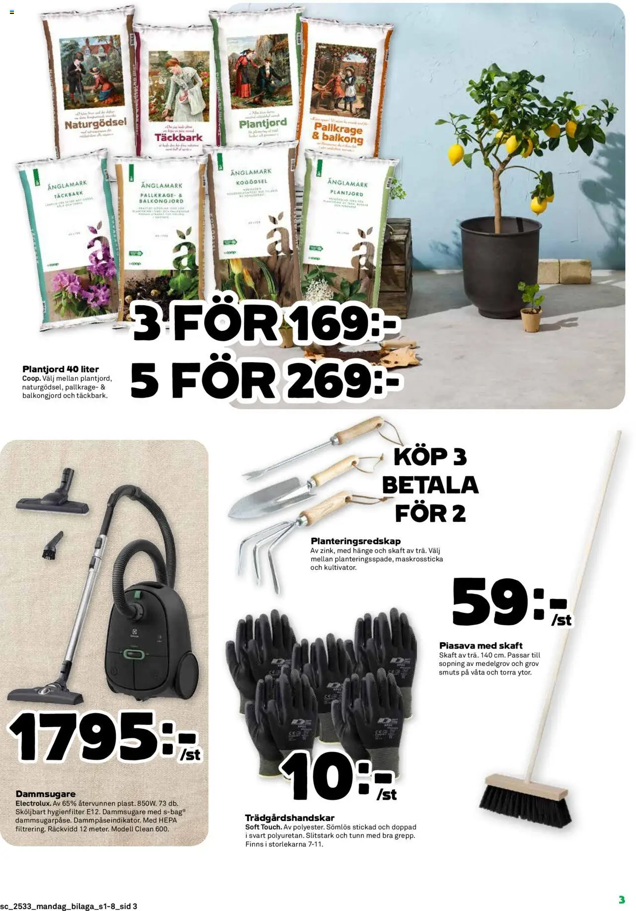 Stora Coop reklamblad aktuell från 11.08.2025 | Sida: 11 | Produkter: Dammsugare, Pallkrage, Kogödsel, Täckbark