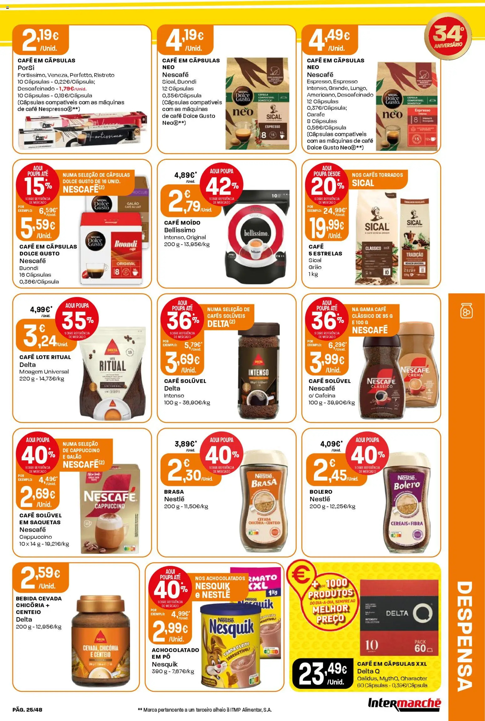 Intermarché folheto │ válido de 23.10.2025 | Página: 25 | Produtos: Delta q, Centeio, Nestlé, Cereais