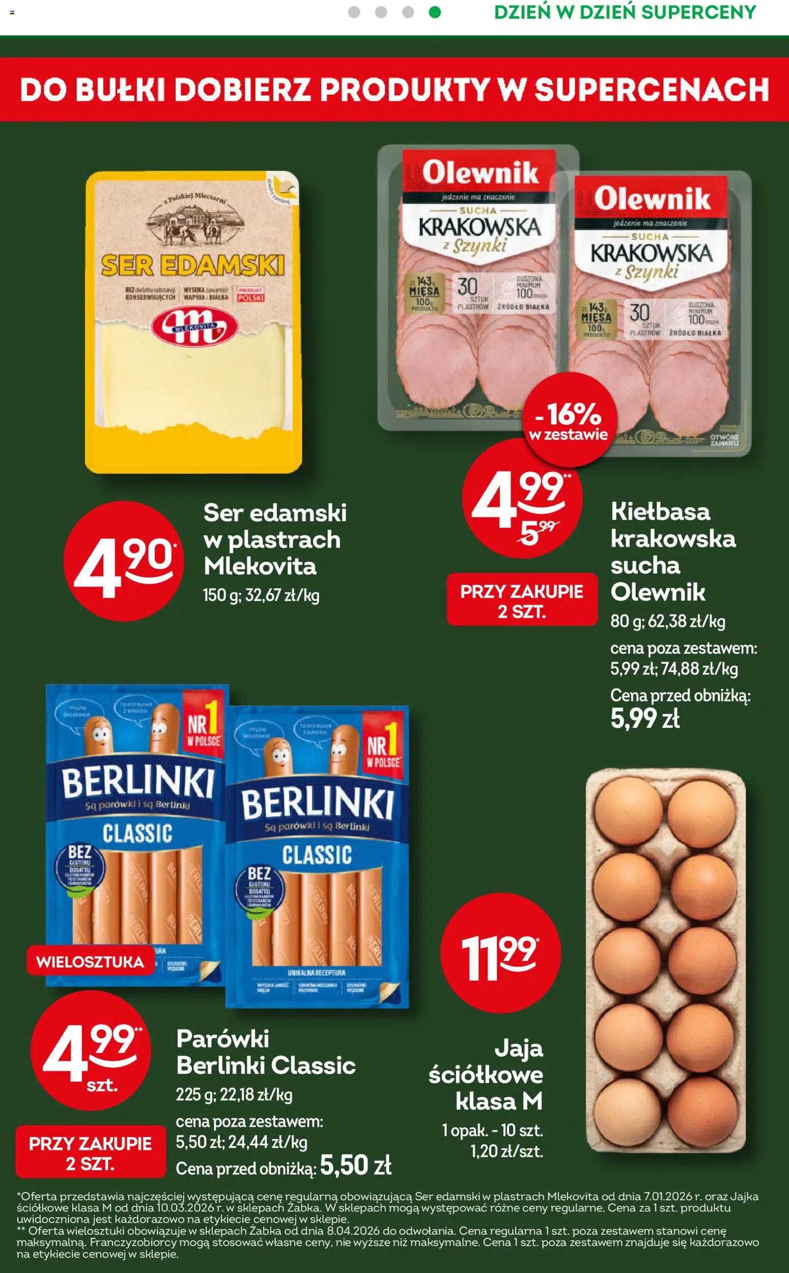 Żabka gazetka od 22.04.2026 | Strona: 18 | Produkty: Parówki berlinki, Parówki, Ser, Ser edamski