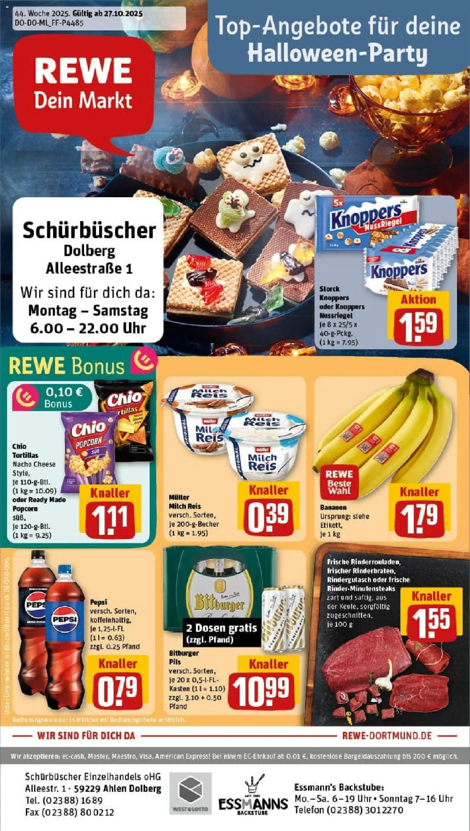 Rewe prospekt Ahlen	 – gültig ab 26.10.2025 | Seite: 1 | Produkte: Theke, Pudding, Telefon, Uhr