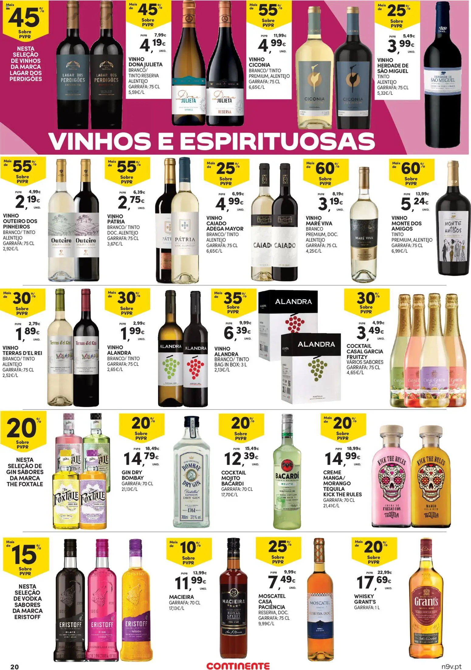 Continente - Açores │ válido de 05.03.2026 | Página: 20 | Produtos: Whisky, Tequila, Gin, Vodka