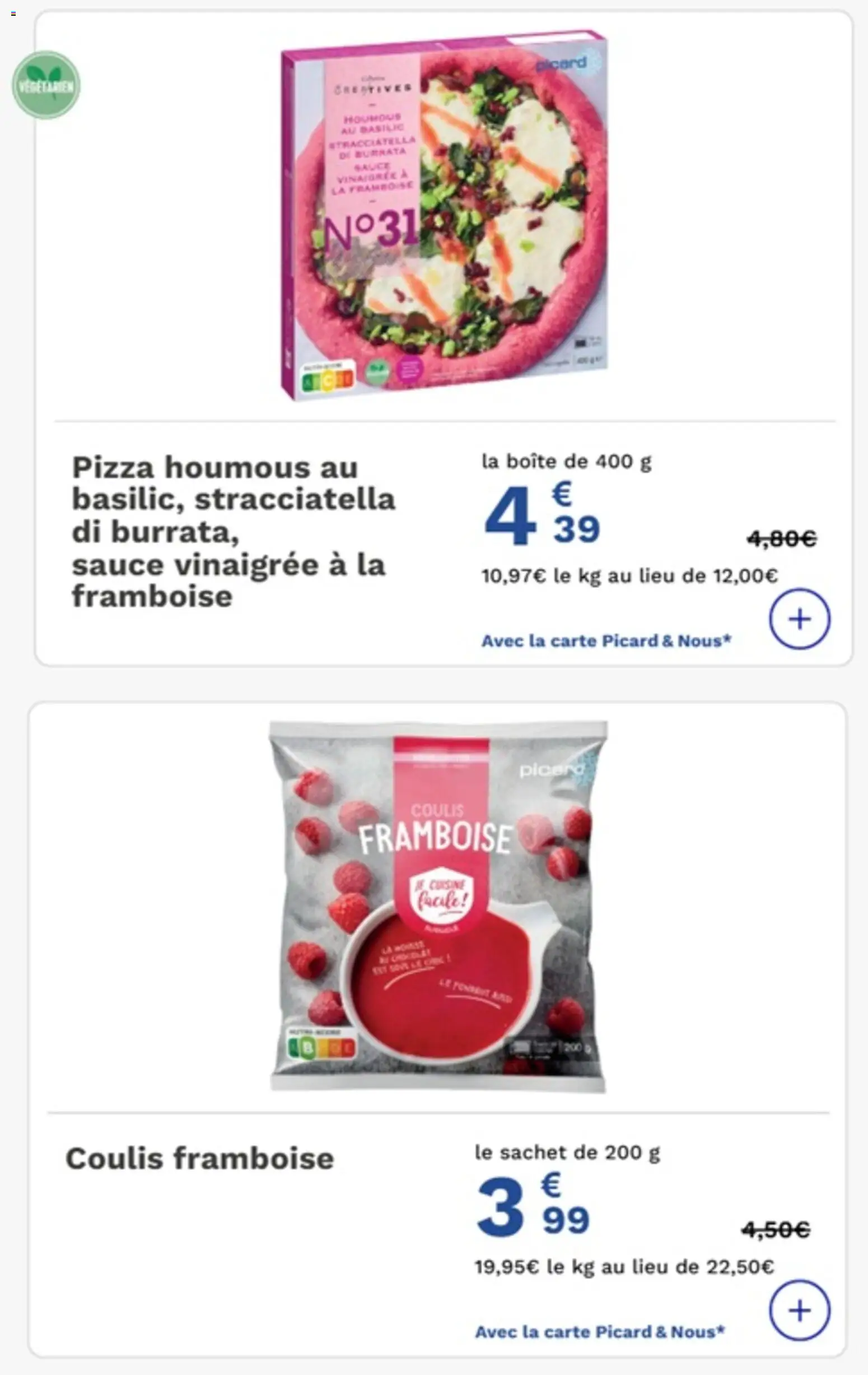 {H1} | Page: 8 | Produits: Framboise, Burrata, Pizza