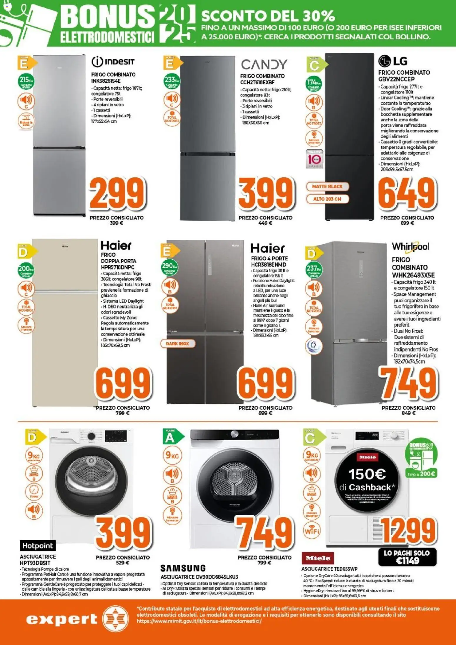 Volantino Expert del 27.12.2025 | Pagina: 3 | Prodotti: Frigorifero, Congelatore, Miele, Samsung
