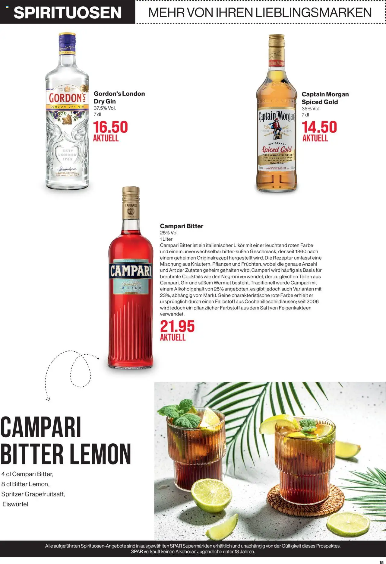 SPAR Aktionen ab 14.08.2025 | Seite: 15 | Produkte: Likör, Saft, Gin