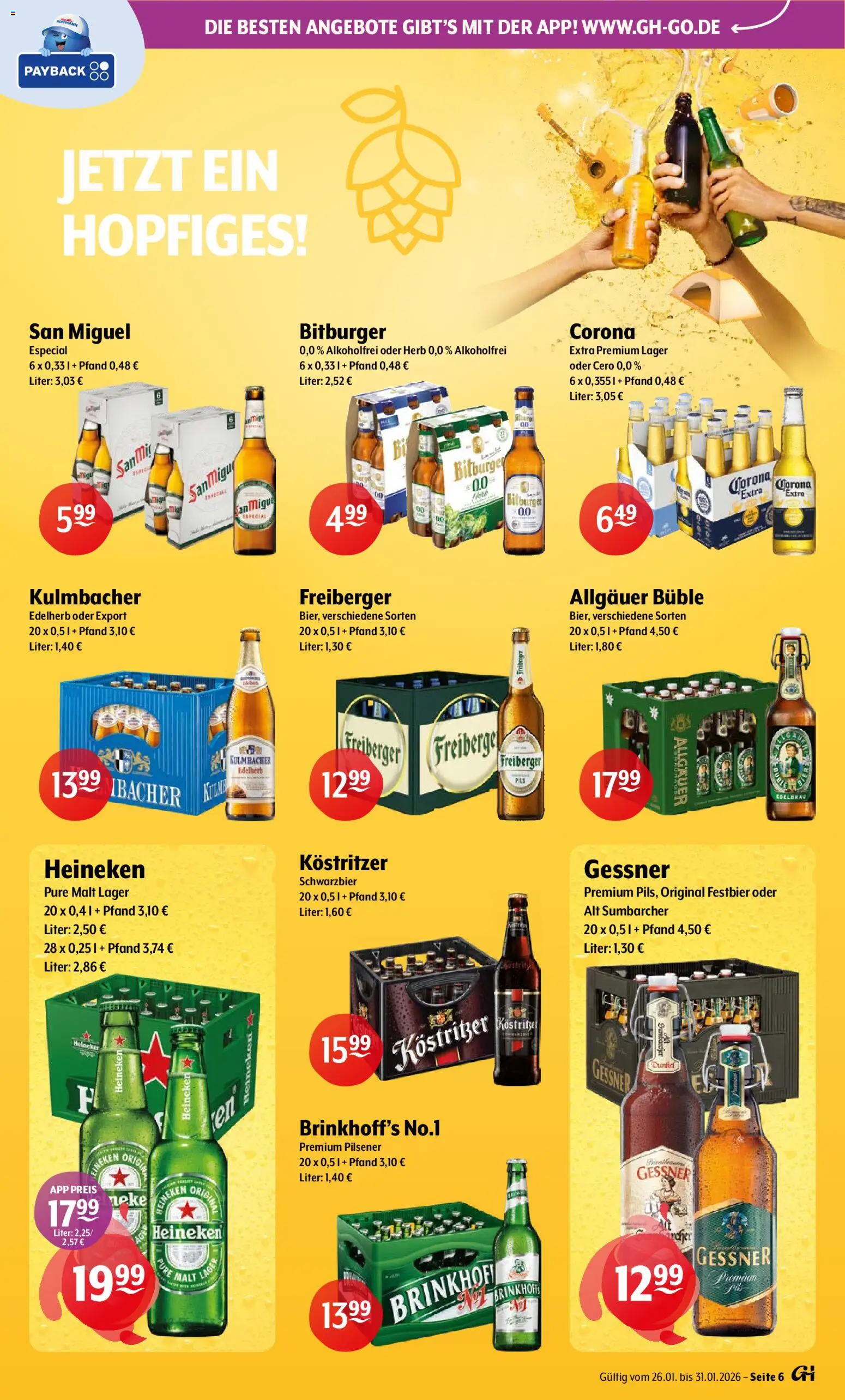 Getränke Hoffmann - Brandenburg – gültig ab 26.01.2026 | Seite: 6 | Produkte: Bitburger, Kostritzer, Heineken