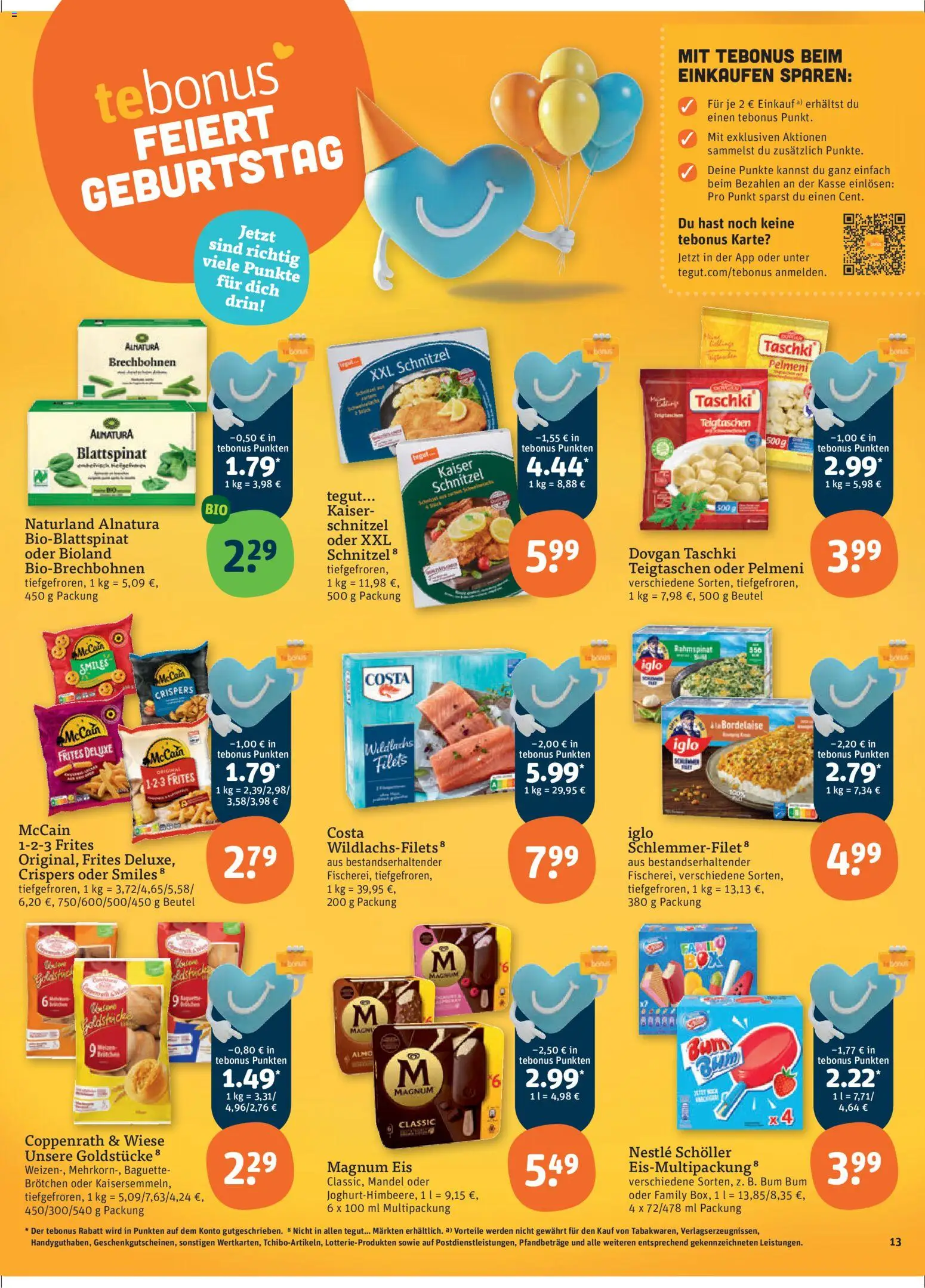 Tegut Prospekt 	 – gültig ab 20.04.2026 | Seite: 15 | Produkte: Iglo, McCain, Schnitzel, Eis
