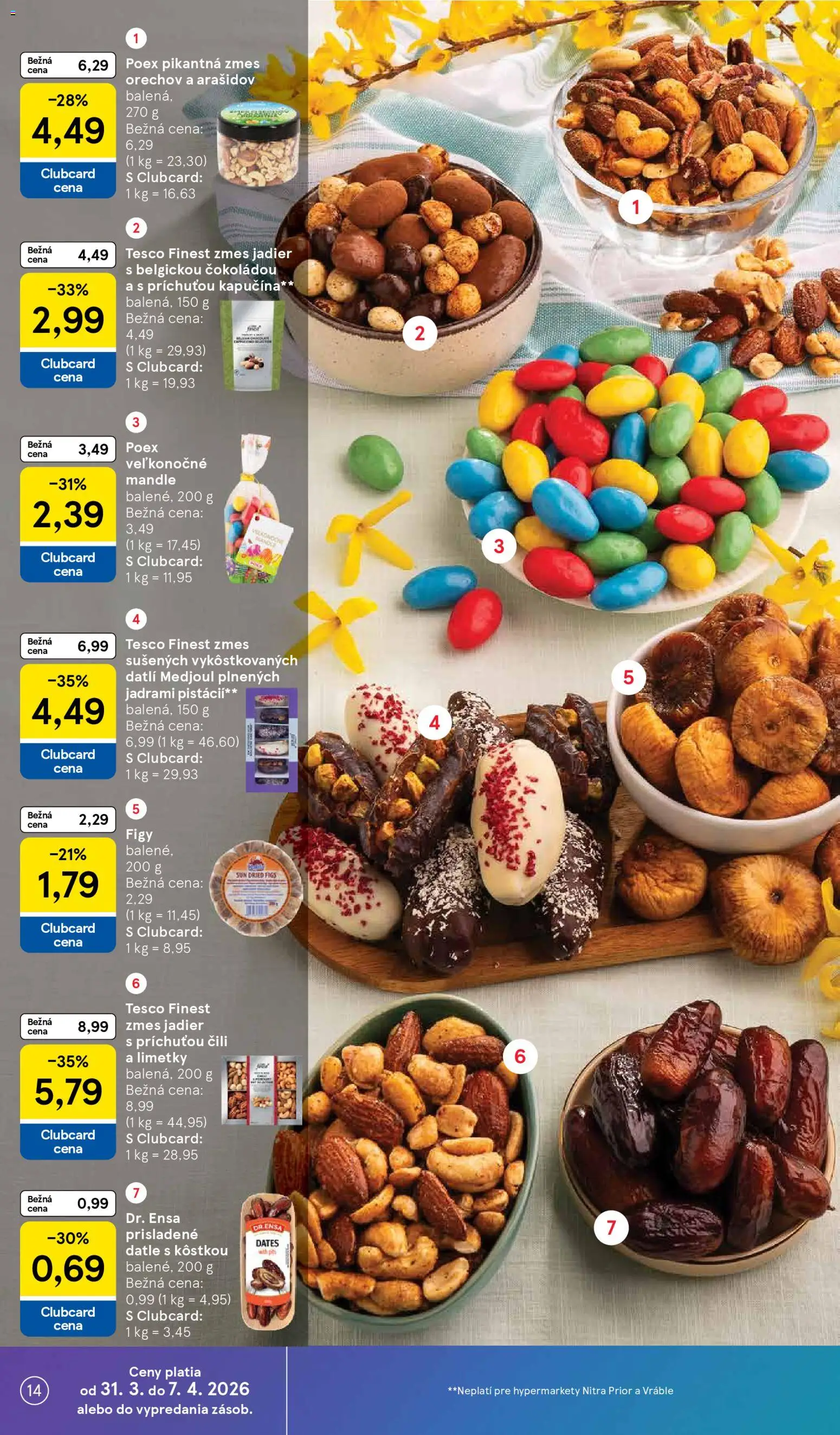 Nové Tesco akcie – leták je platný od 31.03.2026 | Strana: 14 | Produkty: Mandle