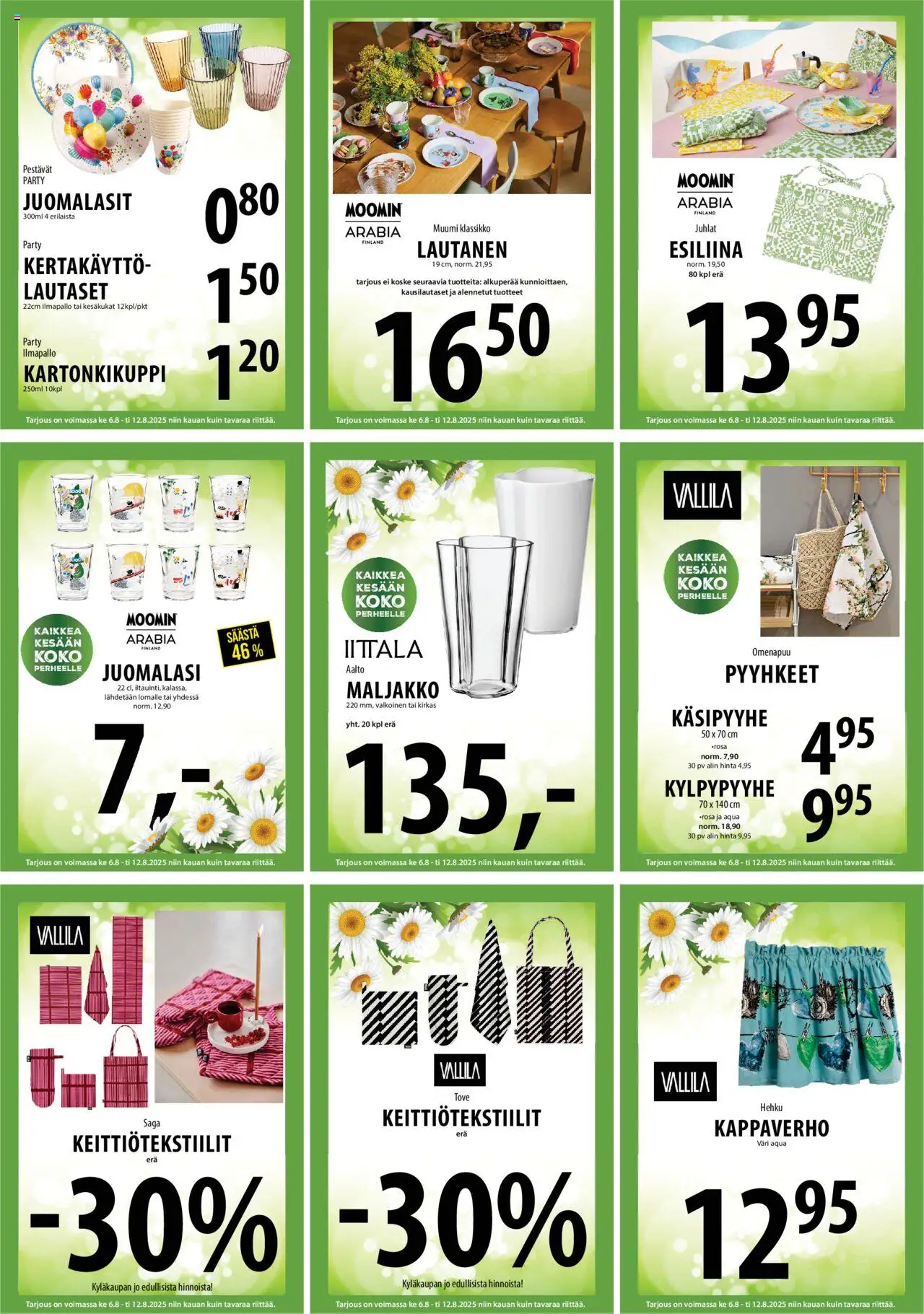  | Sivu: 18 | Tuotteet: Pyyhkeet, Maljakko, Lautanen
