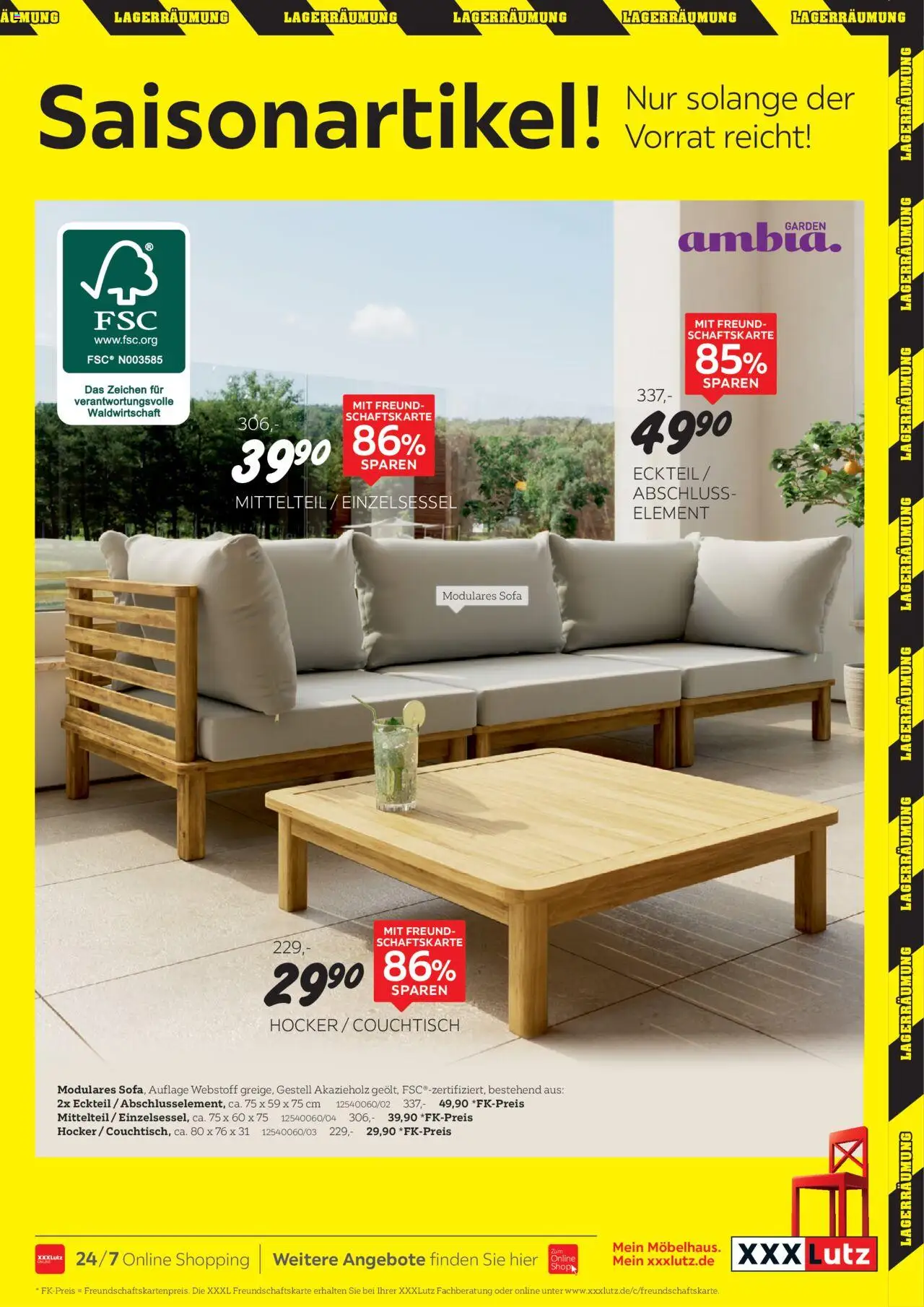 XXXL Lutz Größte Lagerräumungsverkauf – gültig ab 12.10.2025 | Seite: 3 | Produkte: Hocker, Sofa, Couchtisch