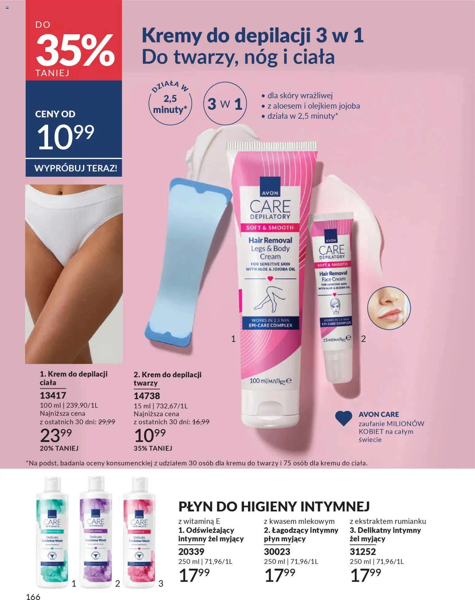Avon Katalog 1 2026 od 01.01.2026 | Strona: 165 | Produkty: Body, Krem, Krem do depilacji, Płyn do higieny intymnej