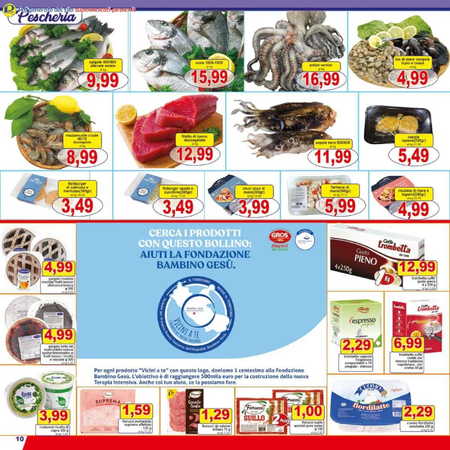 Volantino Pewex del 27.11.2025 | Pagina: 10 | Prodotti: Merluzzo, Cozze, Mazzancolle, Wurstel