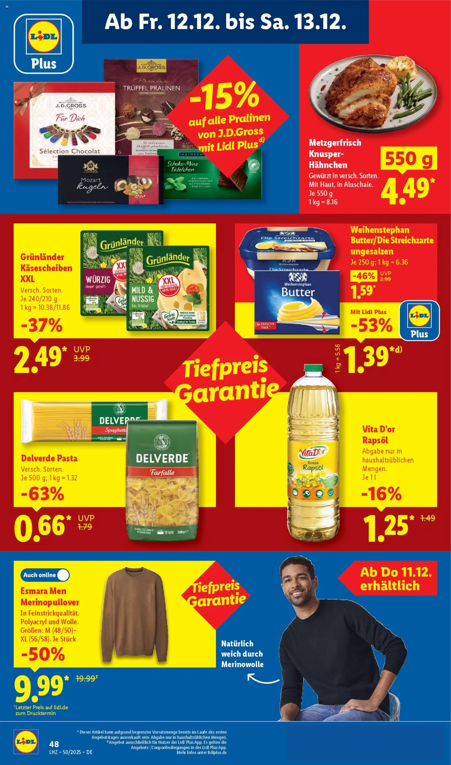Lidl - Prospekt – gültig ab 08.12.2025 | Seite: 68 | Produkte: Hahnchen, Butter, Grunlander, Pasta