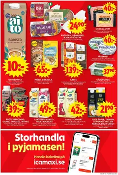 ICA Maxi reklamblad aktuell från 11.08.2025 | Sida: 6 | Produkter: Yoghurt, Juice, Granola, Kvarg