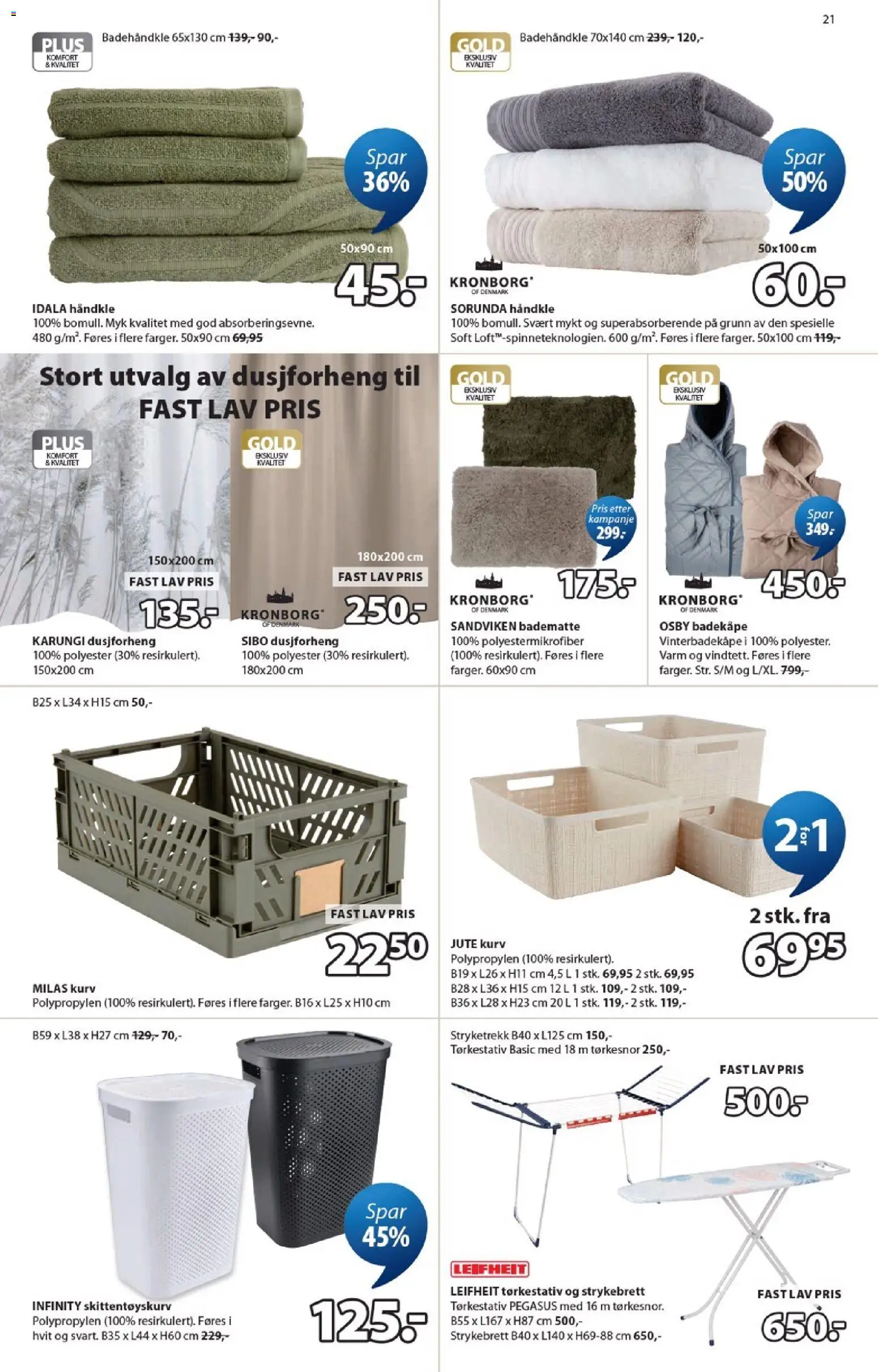 {H1} | Side: 21 | Produkter: Badematte, Dusjforheng, Kurv, Skittentøyskurv