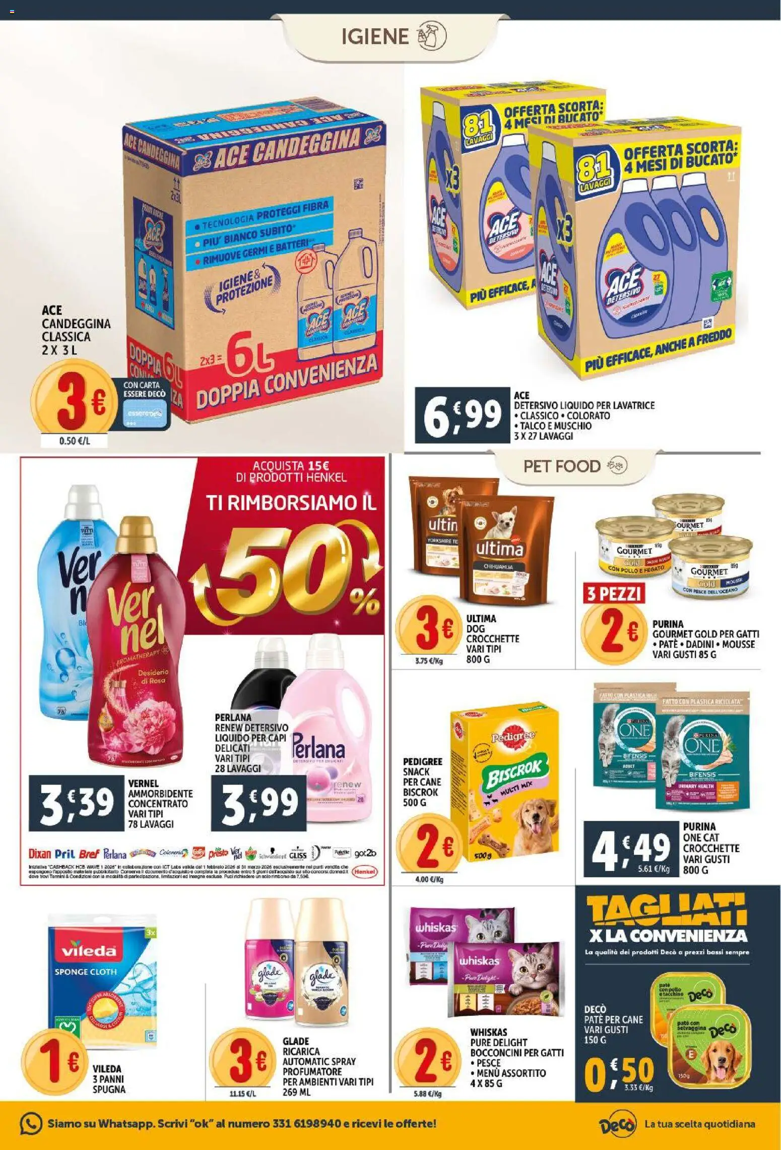 Volantino Decò del 11.02.2026 | Pagina: 19 | Prodotti: Pollo, Talco, Crocchette, Lavatrice