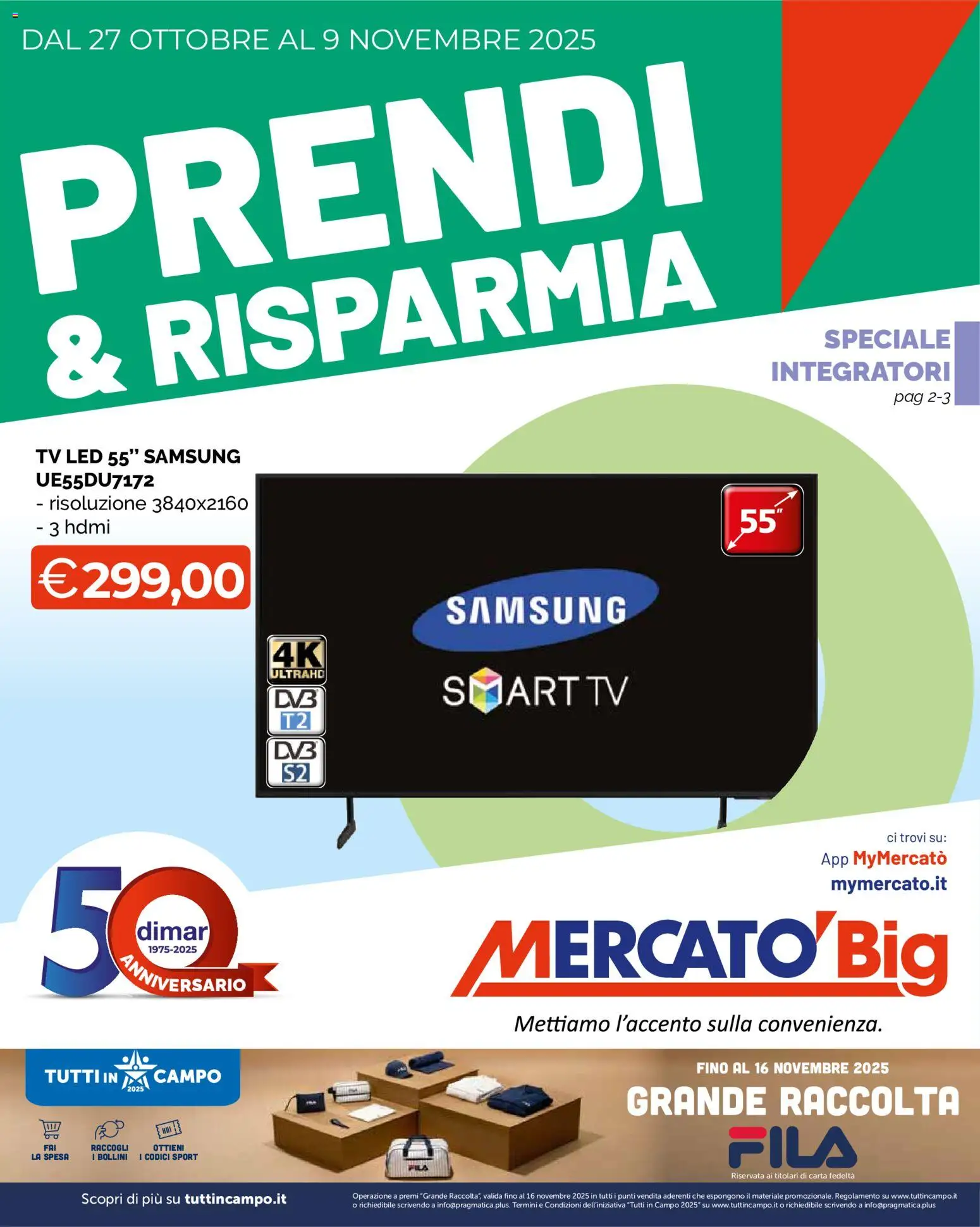 Volantino Mercatò del 27.10.2025 | Pagina: 1 | Prodotti: smart TV, TV, Samsung
