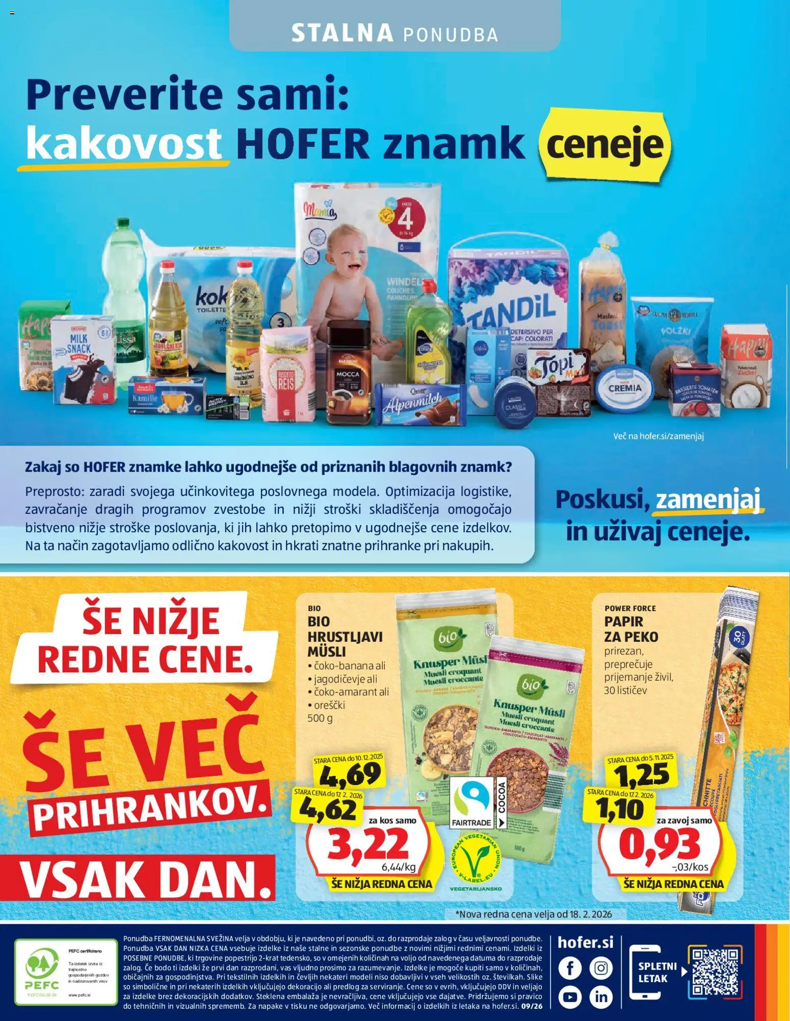 Novi Hofer katalog ponudbe – veljaven od 18.02.2026 | Stran: 28 | Izdelki: Muesli, Kos, Detergent, Orescki