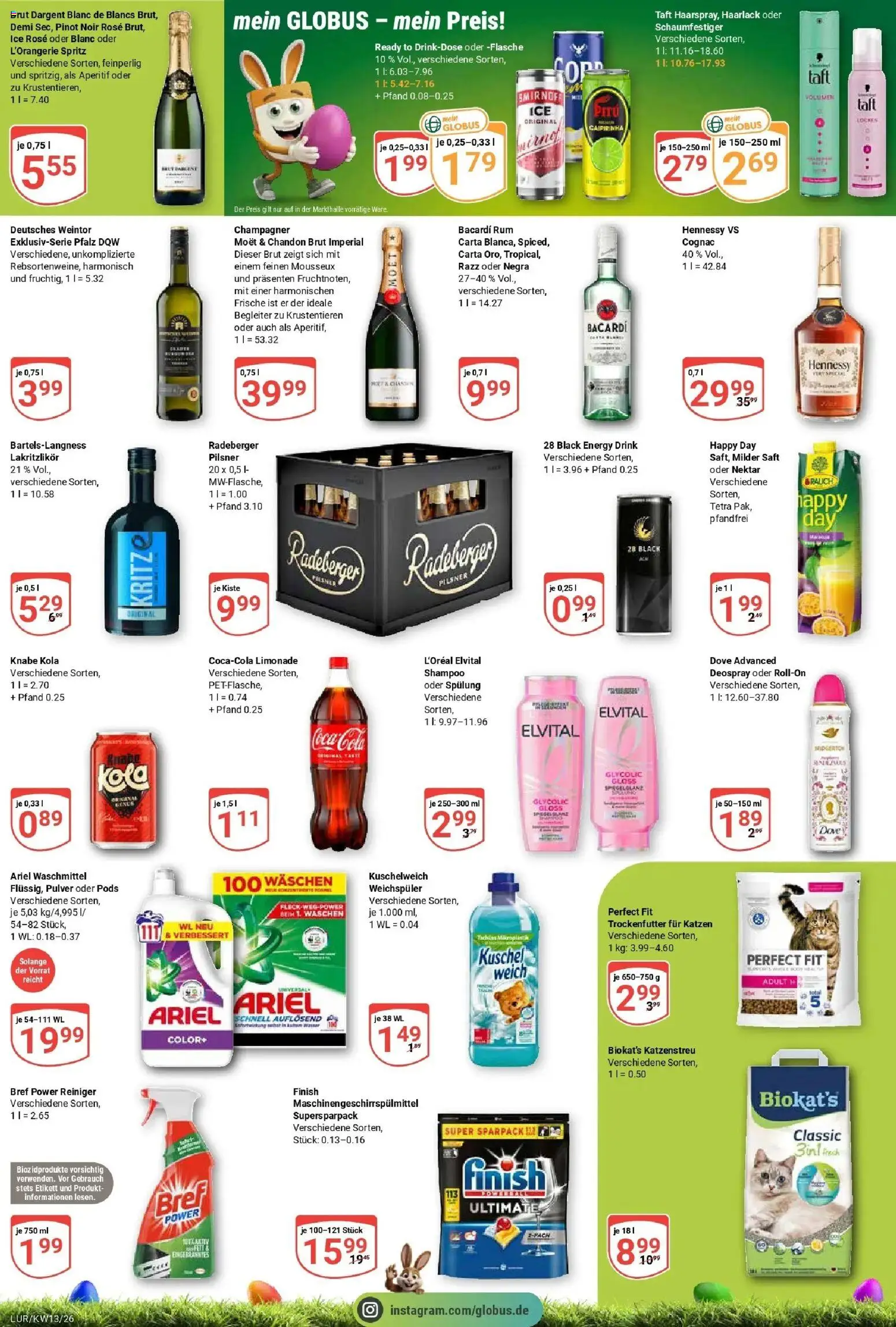 Globus prospekt Hamburg	 – gültig ab 23.03.2026 | Seite: 6 | Produkte: Bacardi, Weichspüler, Waschmittel, Smirnoff