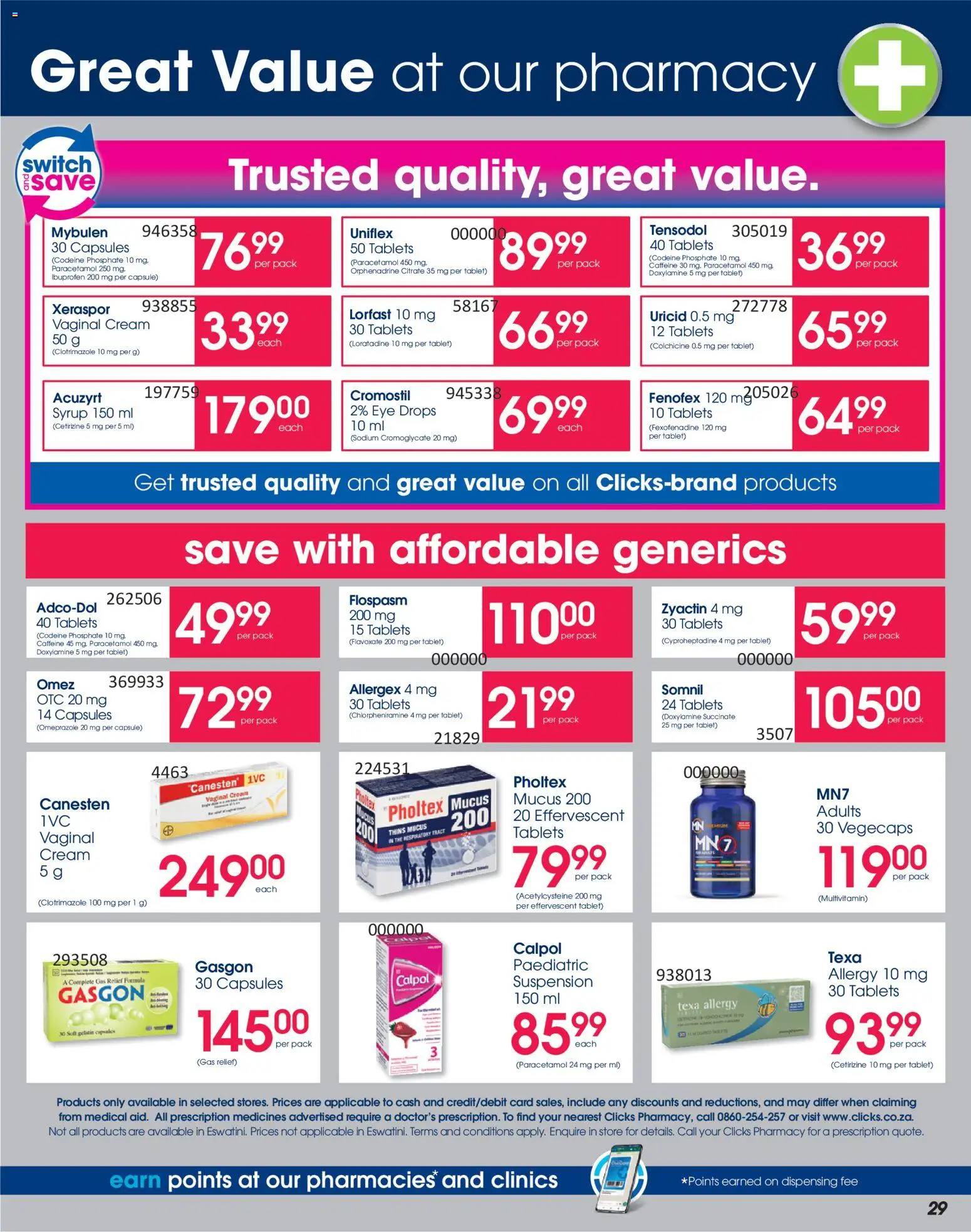 New Clicks catalogue – valid from 30.12.2025 | Page: 29 | Products: Tablet, Switch, Cream, Syrup