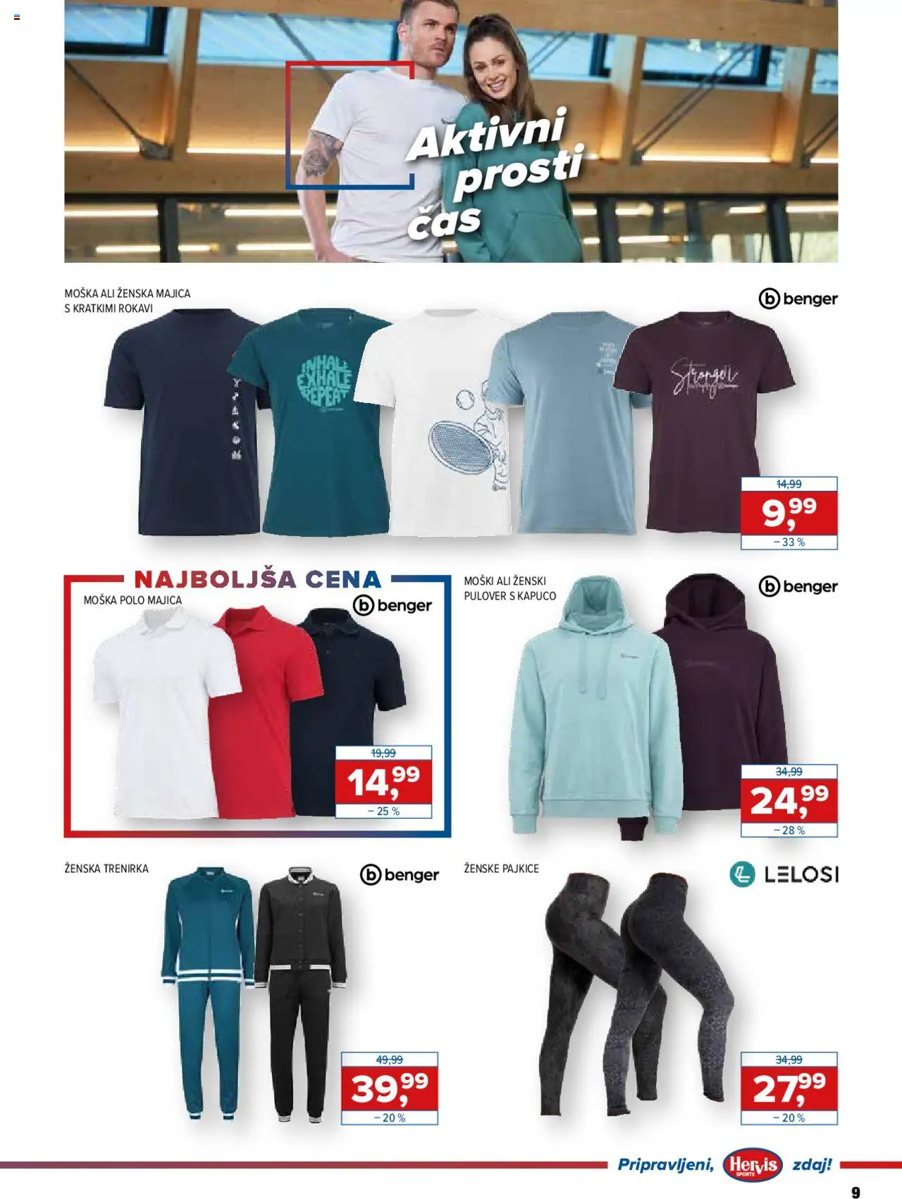 Novi Hervis katalog ponudbe – veljaven od 17.09.2025 | Stran: 9 | Izdelki: Pajkice, Trenirka, Majica, Pulover
