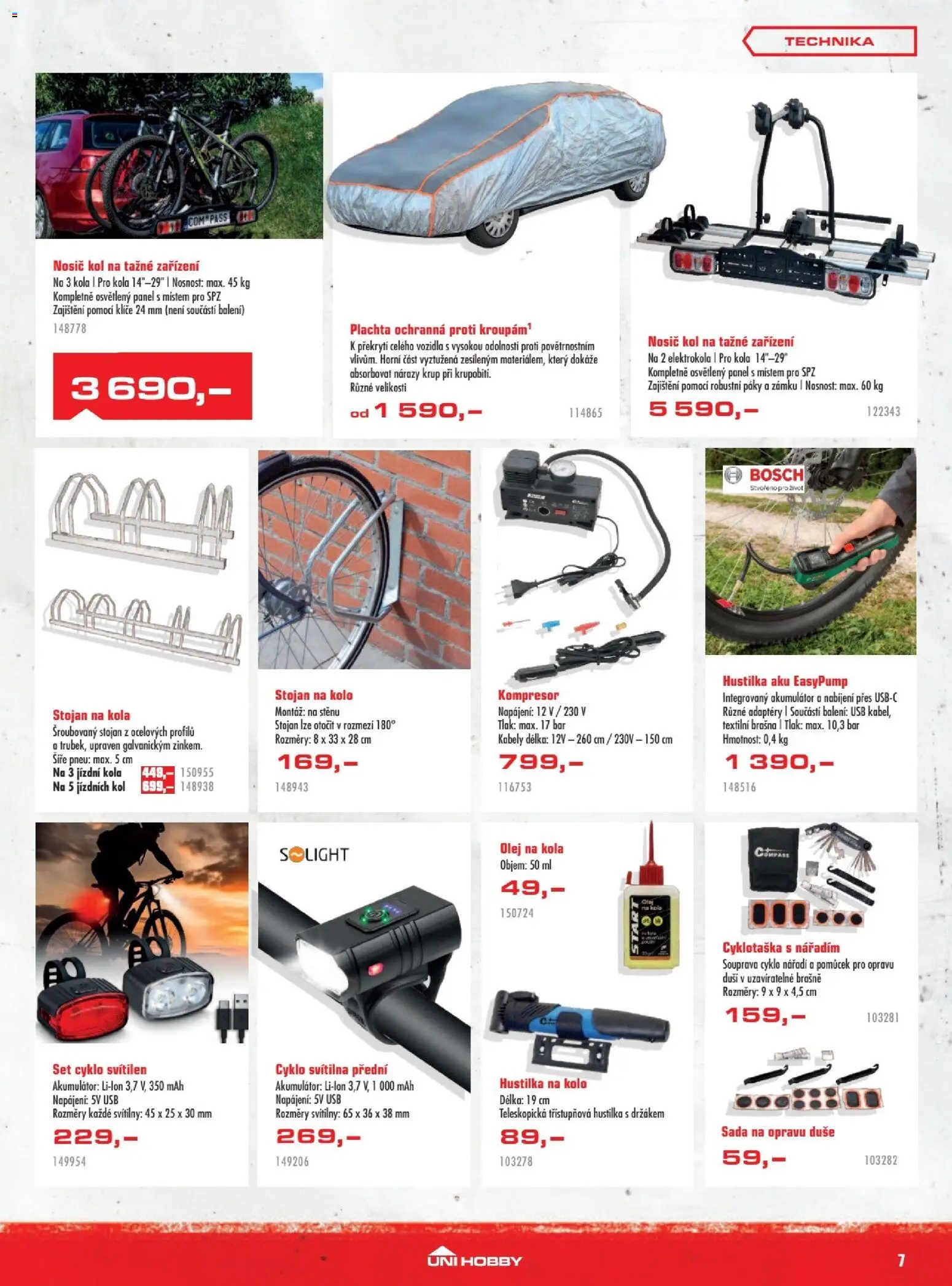 Uni Hobby leták od 30.04.2026 | Strana: 7 | Produkty: USB, Kompresor, Stojan na kolo, Plachta