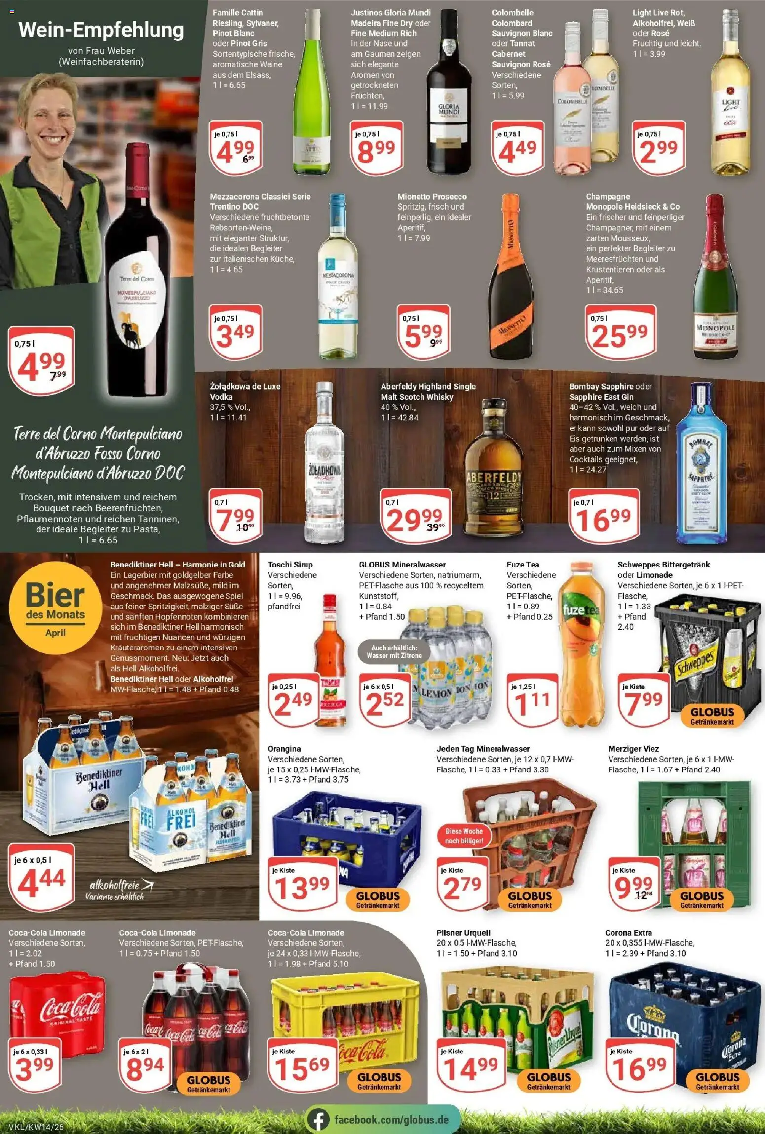 Globus prospekt Völklingen	 – gültig ab 30.03.2026 | Seite: 19 | Produkte: Spiel, Benediktiner hell, Prosecco, Gin