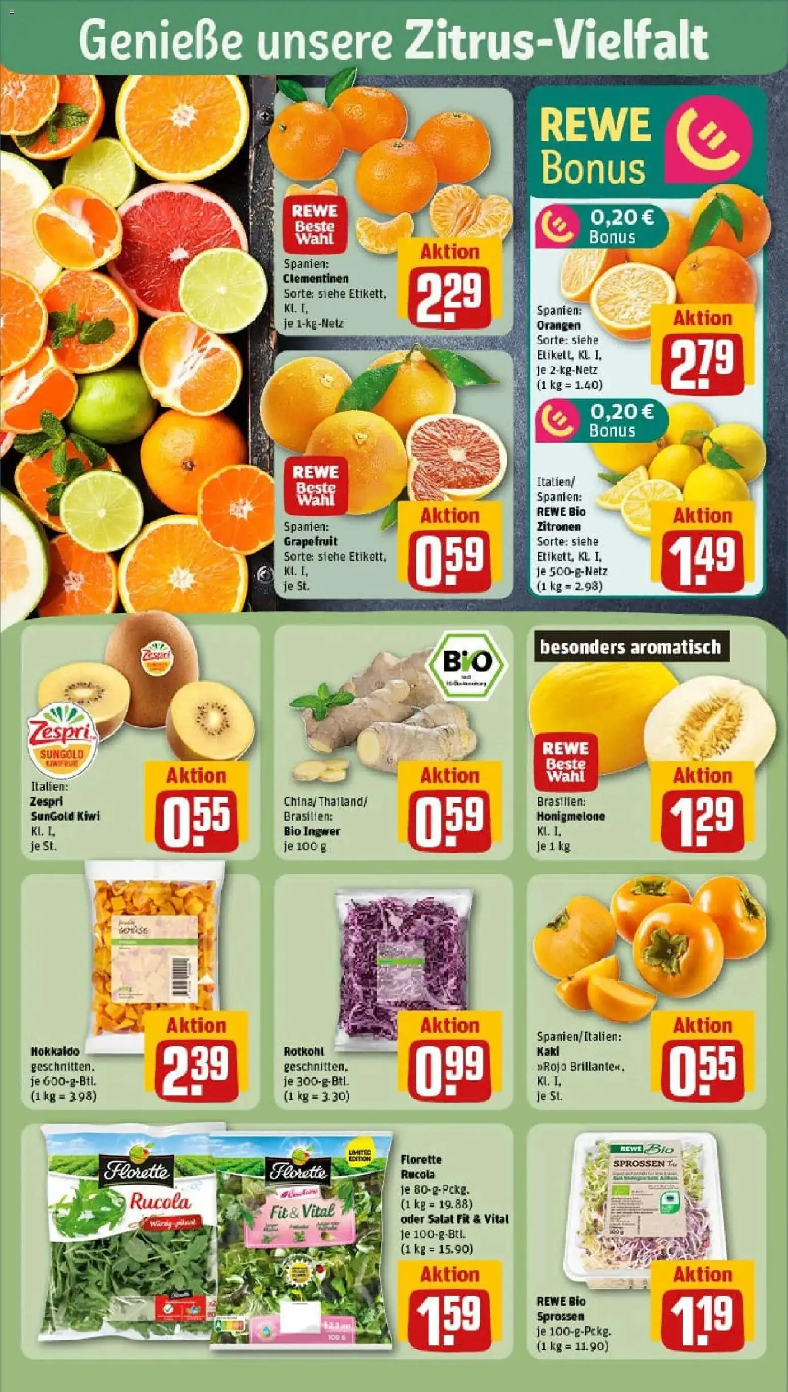 Rewe prospekt Lübeck	 – gültig ab 10.11.2025 | Seite: 6 | Produkte: Rucola, Orangen, Grapefruit, Kiwi