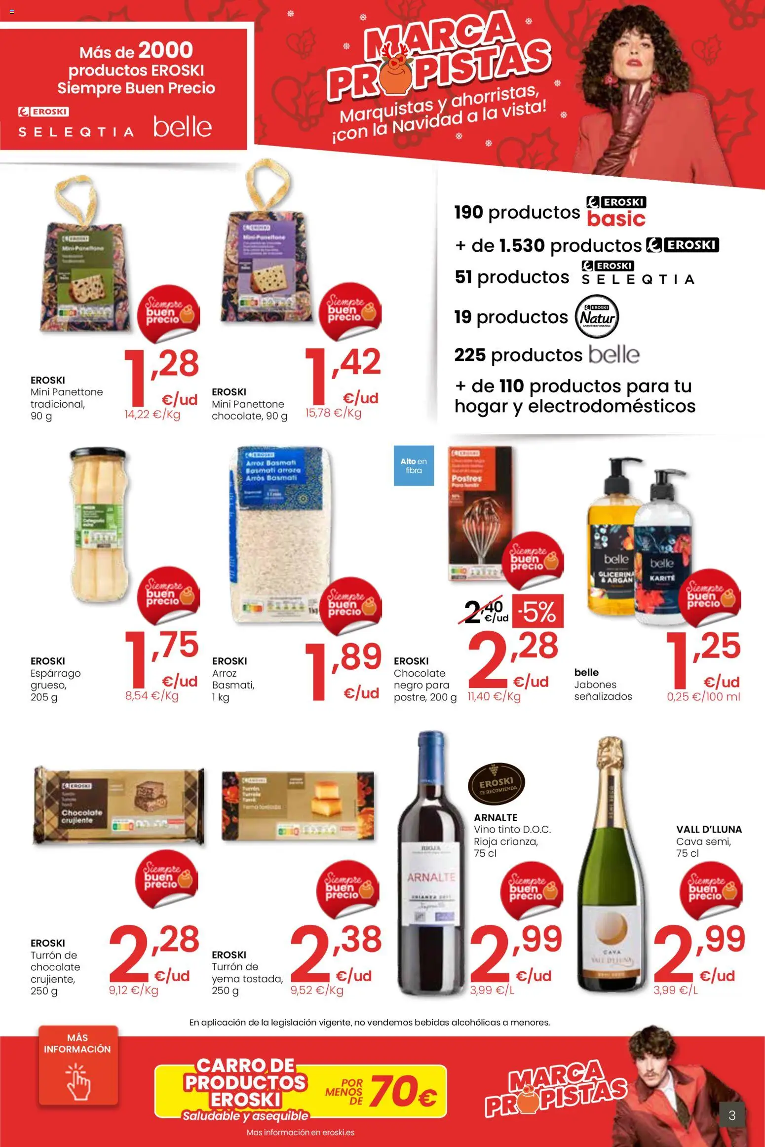 Eroski folleto │ válido desde el 13.11.2025 | Página: 3 | Productos: Chocolate, Vino, Arroz, Té