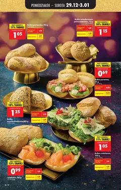 Pogląd oferty "Bułka pasterska, 90 g, Pieczywo pszenne, 90 g" - ważna od 29.12.2025 | Strona: 38