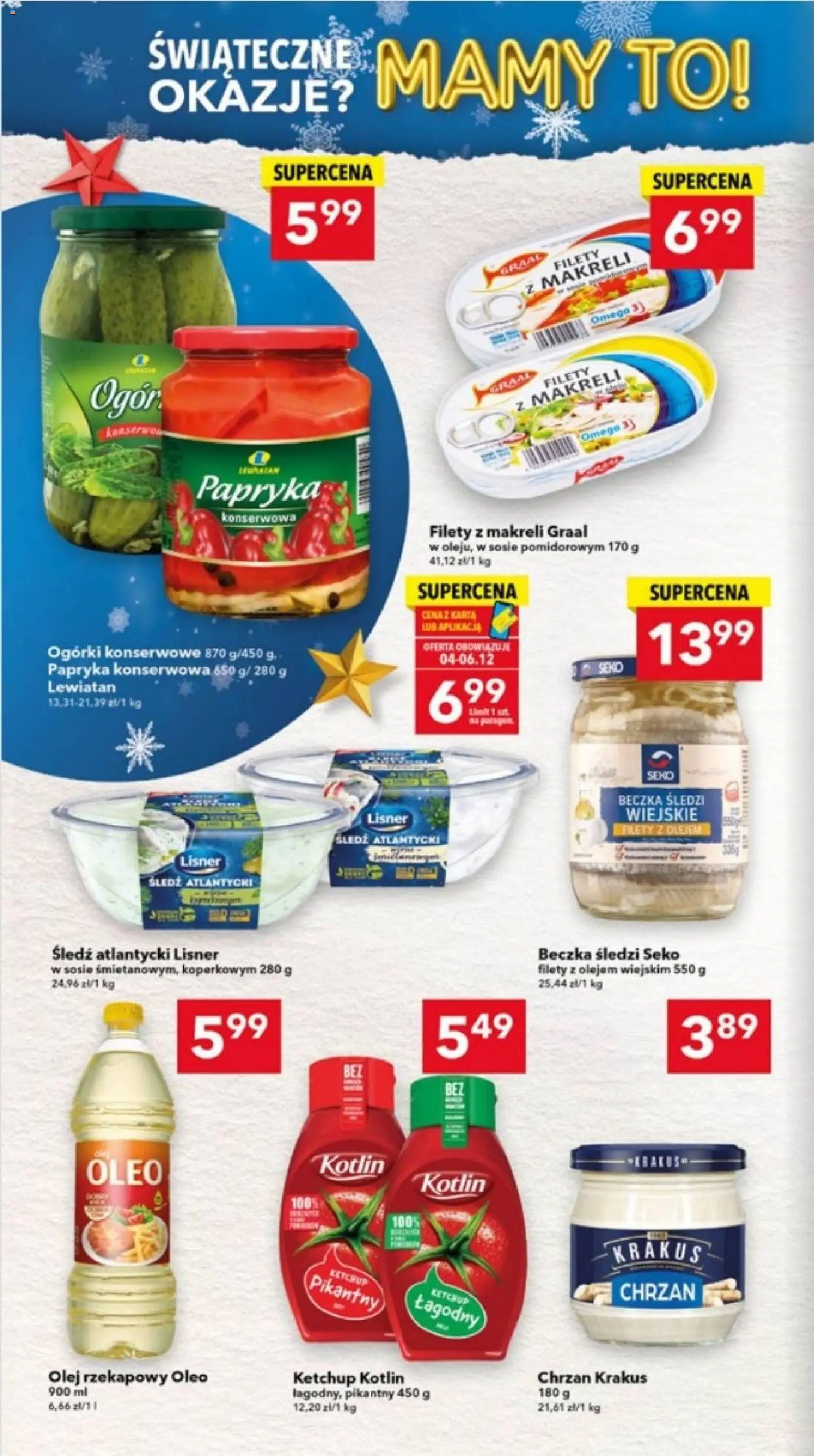 Lewiatan gazetka - Ostrów Wielkopolski od 04.12.2025 | Strona: 6 | Produkty: Karta, Śledź, Ketchup, Olej