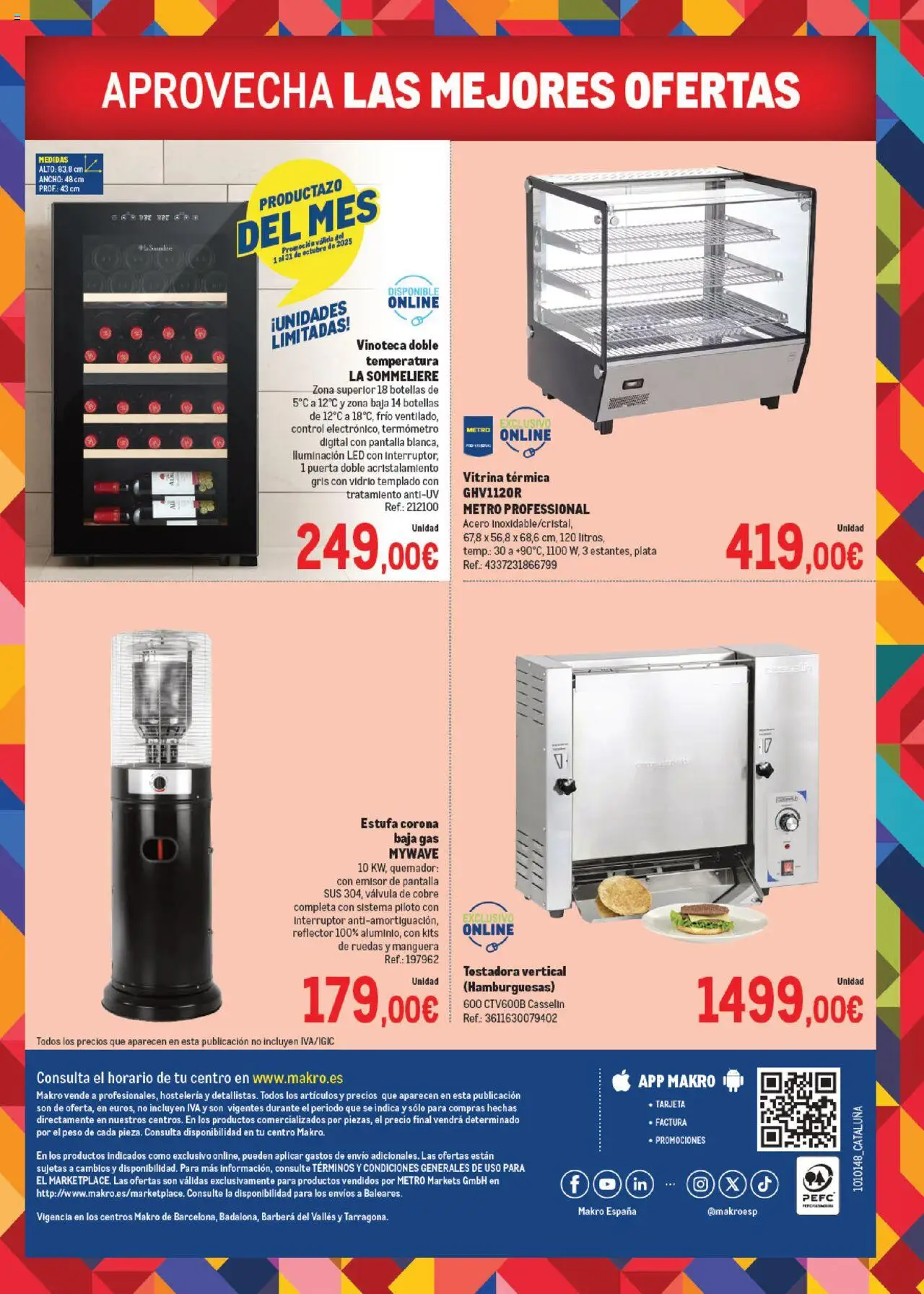 Makro - Precios Cataluña │ válido desde el 06.10.2025 | Página: 40 | Productos: Quemador, Peso, Tostadora, Galette de chaise