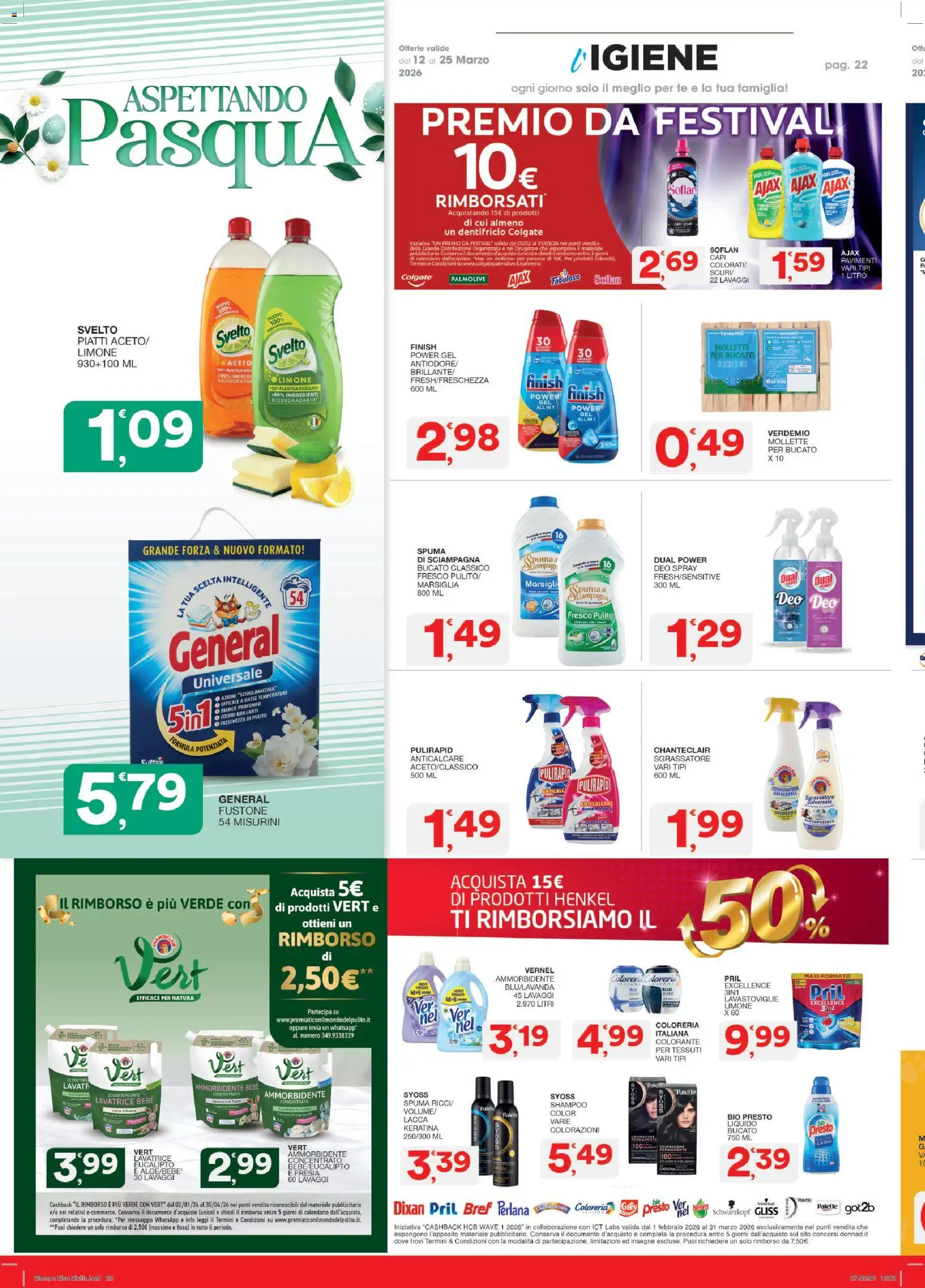 Volantino SISA del 12.03.2026 | Pagina: 22 | Prodotti: Ammorbidente, Tè, Anticalcare, Lavastoviglie