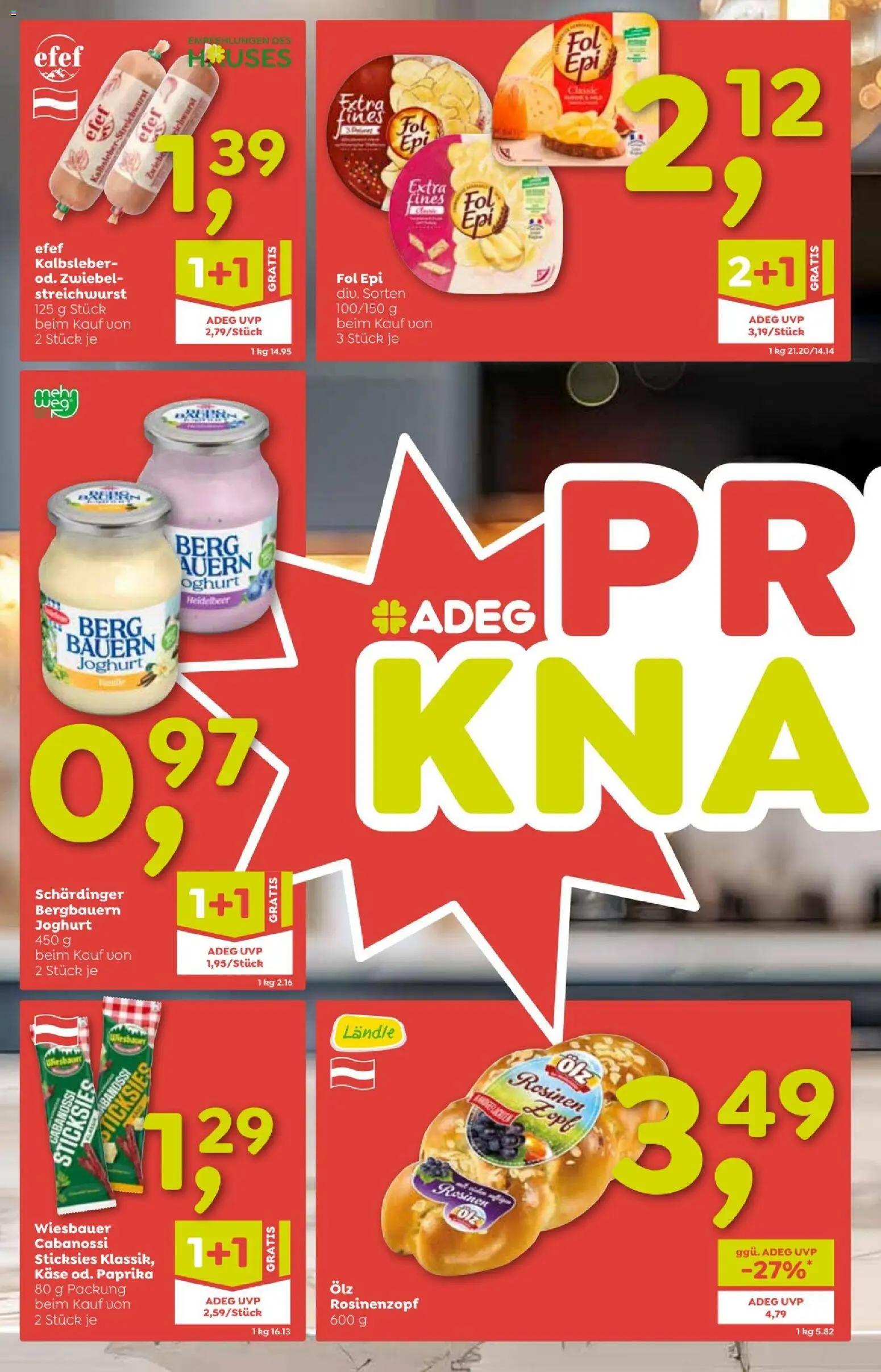 ADEG Vorarlberg gültig ab 15.01.2026 | Seite: 2 | Produkte: Rosinen, Käse, Joghurt