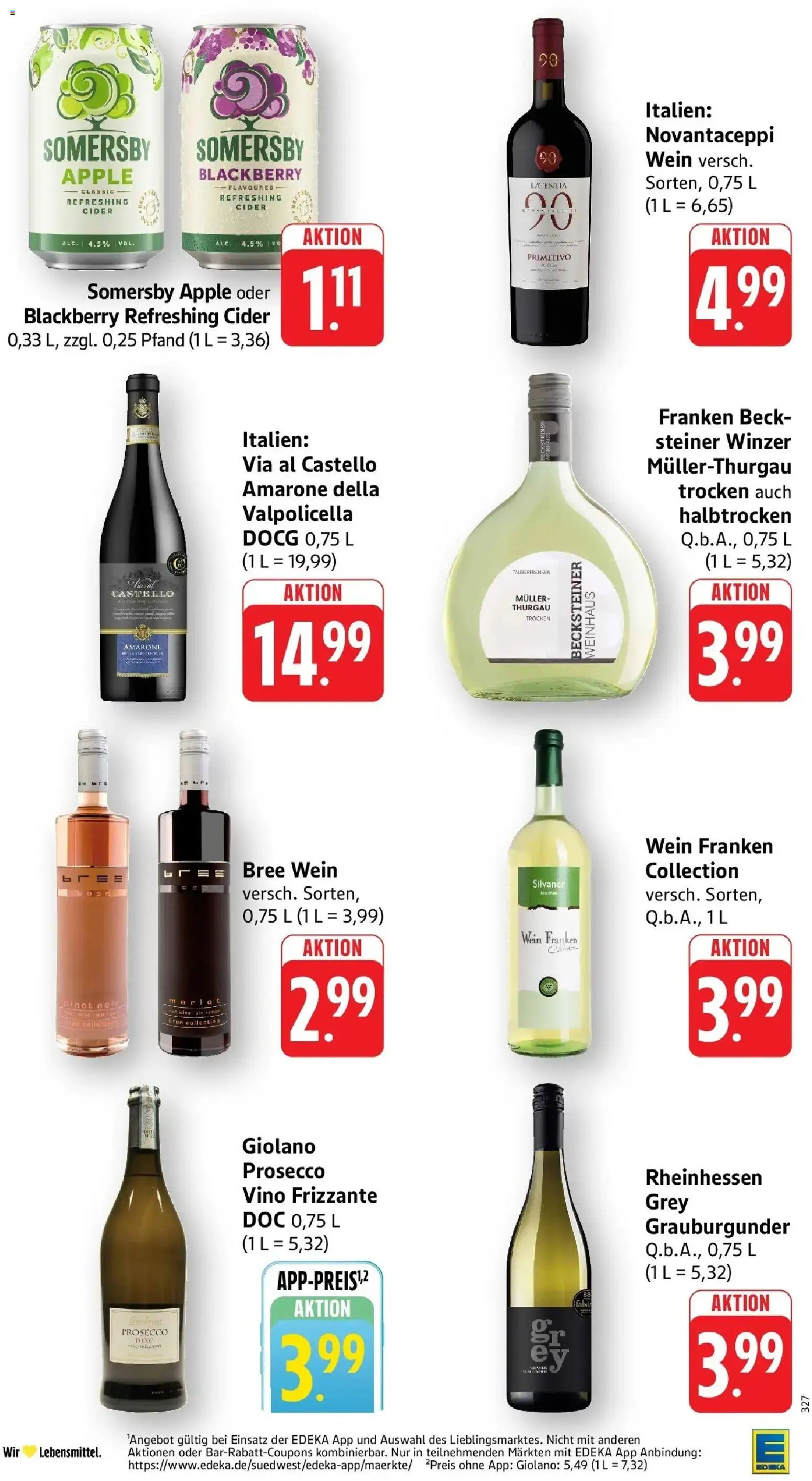 Edeka prospekt Großostheim	 – gültig ab 05.04.2026 | Seite: 36 | Produkte: Merlot, Apple, Prosecco, Wein
