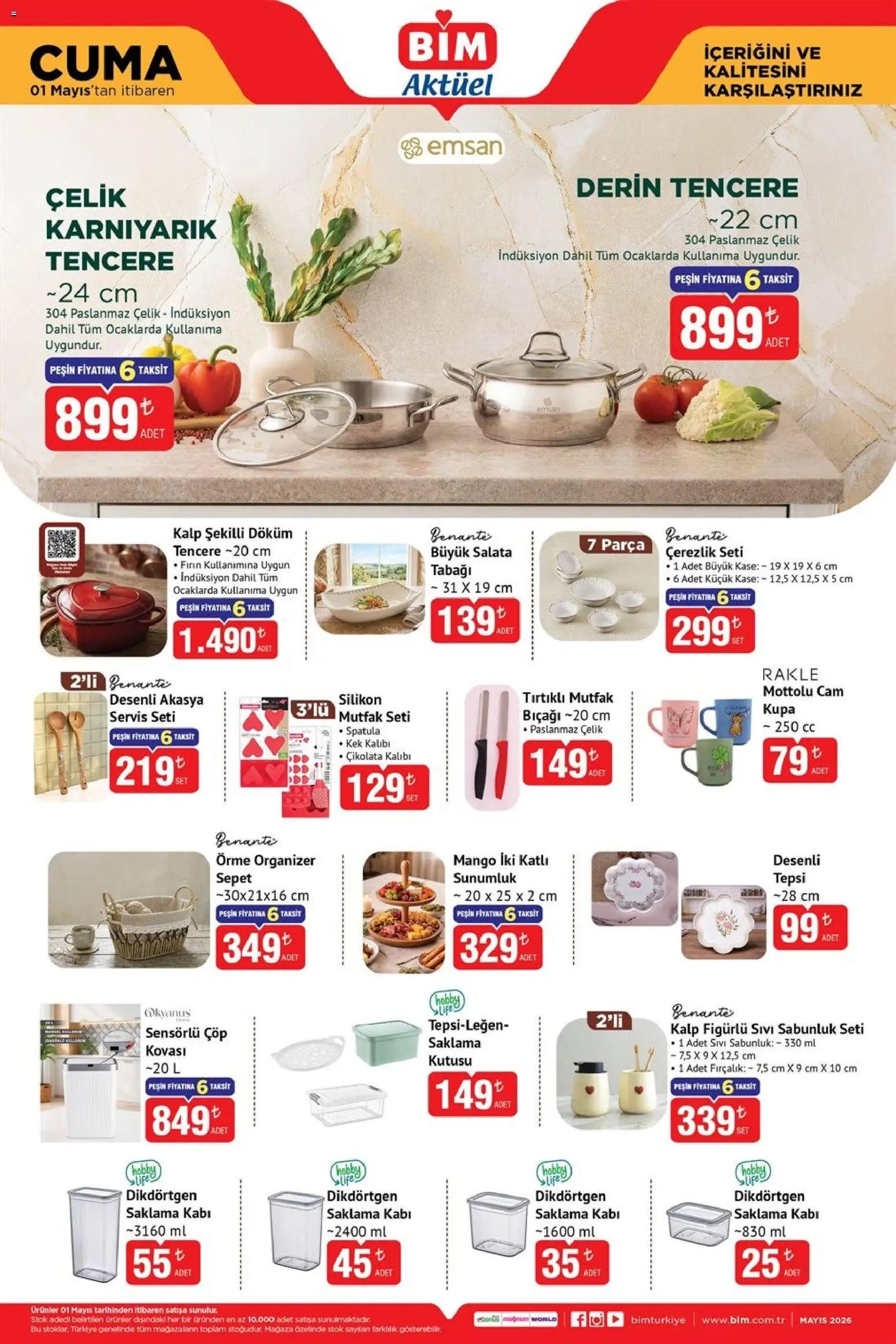 BİM - Katalog Cuma - 01.05.2026 tarihinden itibaren geçerlidir | Sayfa: 3 | Ürünler: Spatula, Mango, Sıvı sabunluk, Fırın