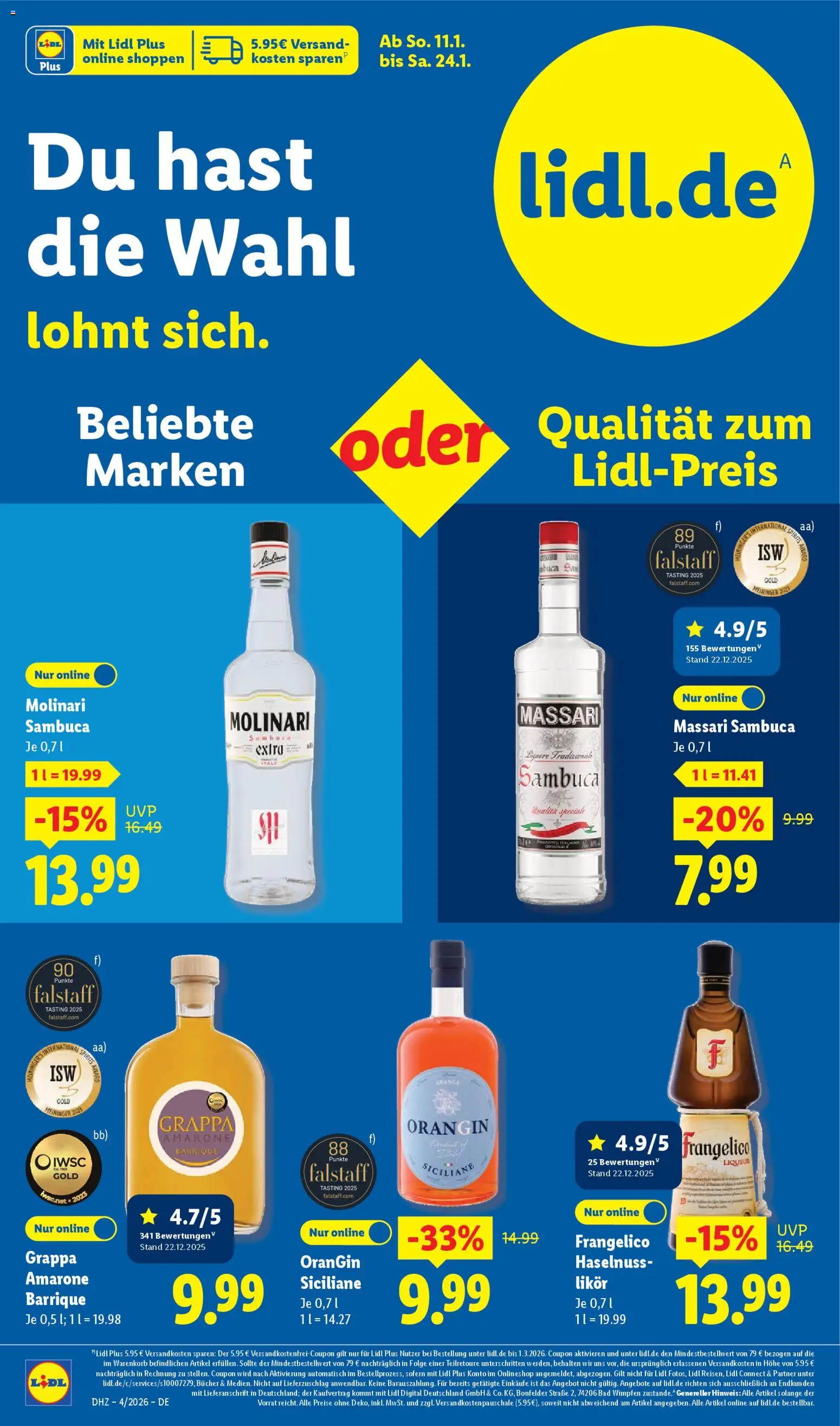 Lidl Prospekt Düsseldorf – gültig ab 19.01.2026 | Seite: 52 | Produkte: Likör, Bad, Sambuca, Sambuca molinari