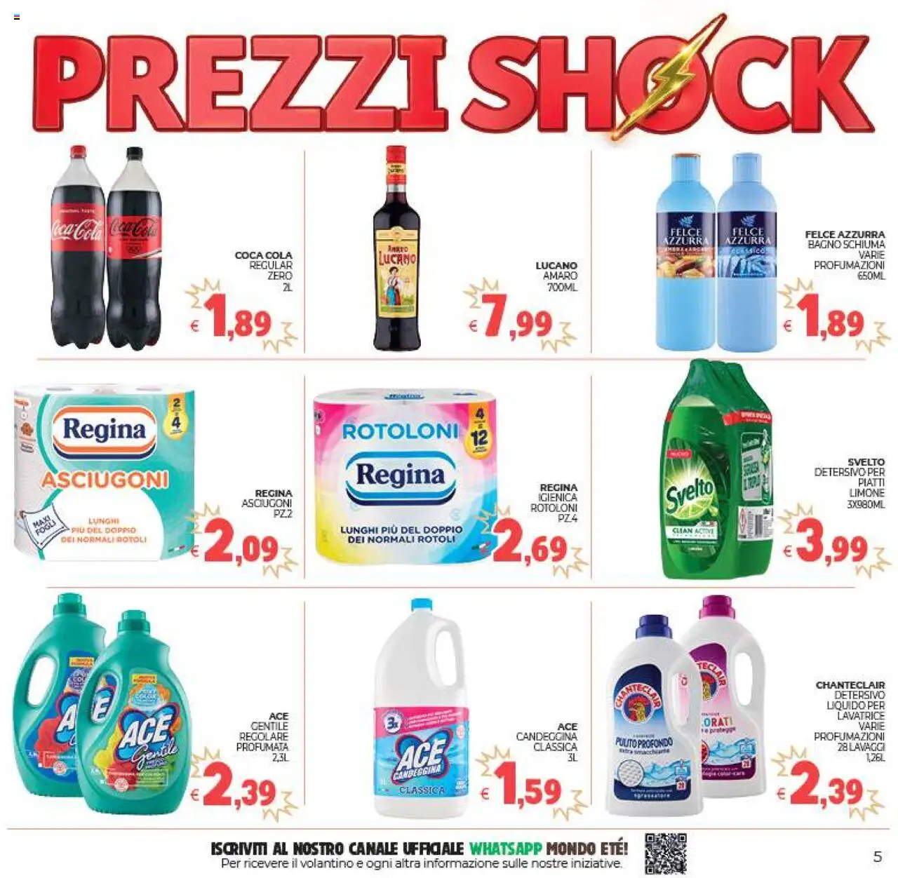 Volantino Eté del 19.08.2025 | Pagina: 5 | Prodotti: Limone, Lavatrice, Bagno, Coca Cola