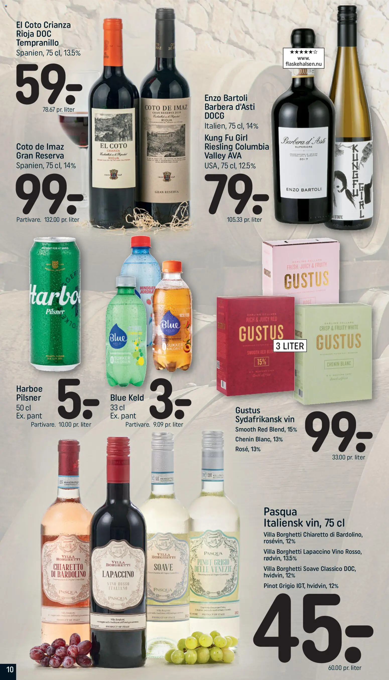 Rema 1000 tilbudsavis – gyldig fra 22.03.2026 | Side: 10 | Produkter: Vin, Hindbær, Sukker