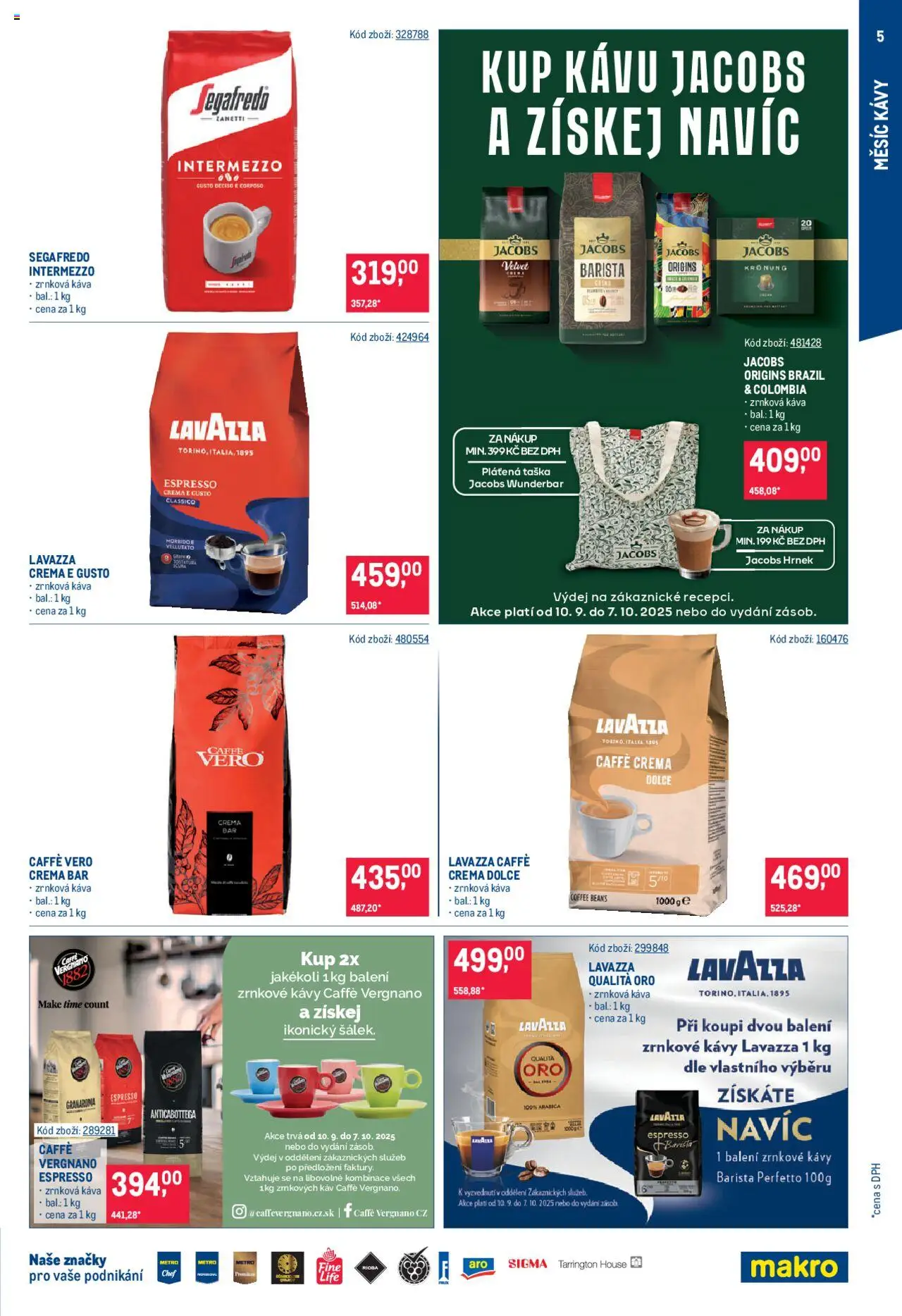 Makro leták - Měsíc kávy od 10.09.2025 | Strana: 5 | Produkty: Káva Lavazza, Lavazza, Taška, Crema