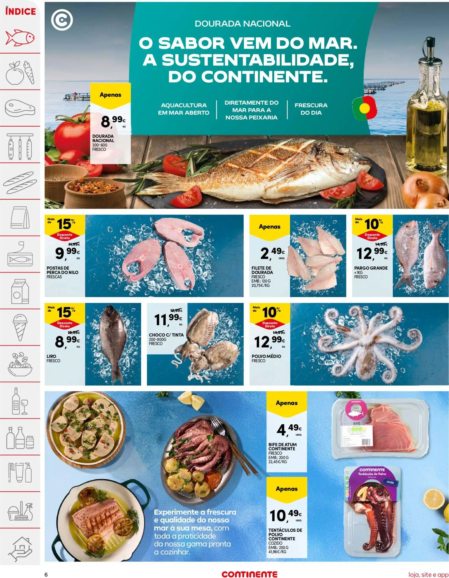 Continente folheto │ válido de 02.12.2025 | Página: 6 | Produtos: Dourada, Atum, Polvo, Tinta