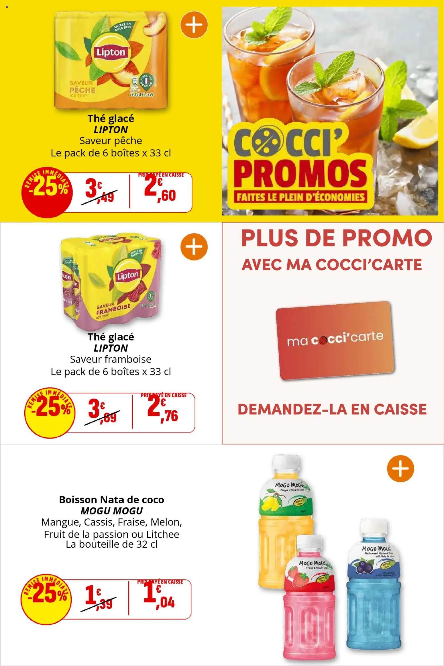 {H1} | Page: 37 | Produits: Mogu Mogu, Framboise, Pêche, Thé glacé